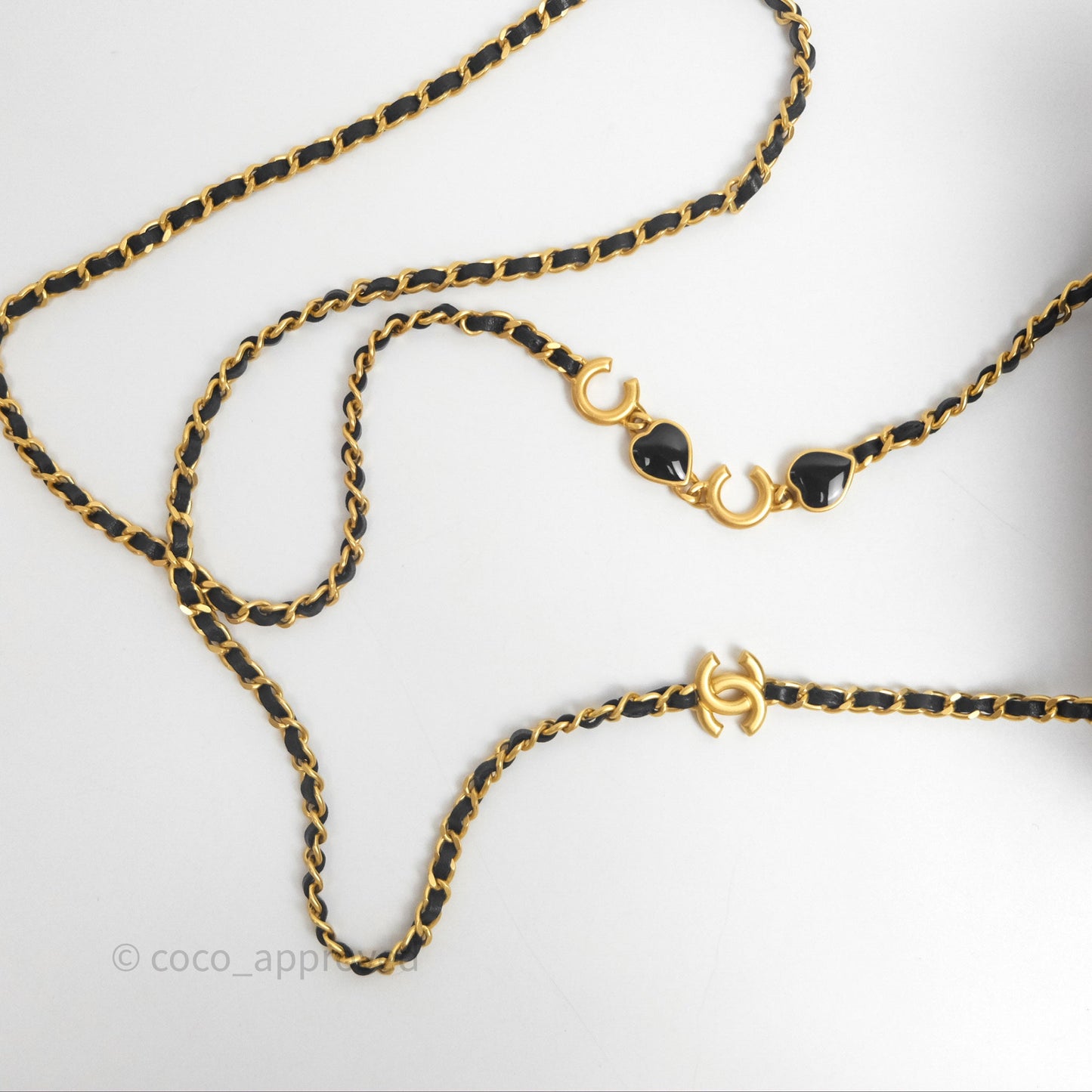 Chanel Vanity with COCO Heart Chain Black Lambskin Aged Gold Hardware