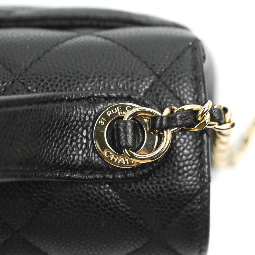 Chanel Quilted Small Business Affinity Flap Black Caviar Gold Hardware