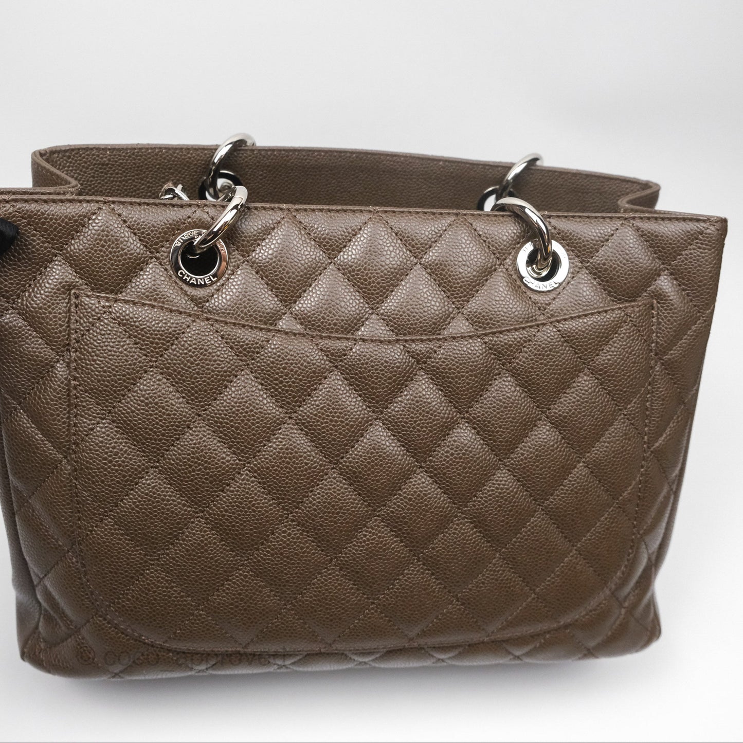 Chanel GST Chocolate Brown Caviar Silver Hardware