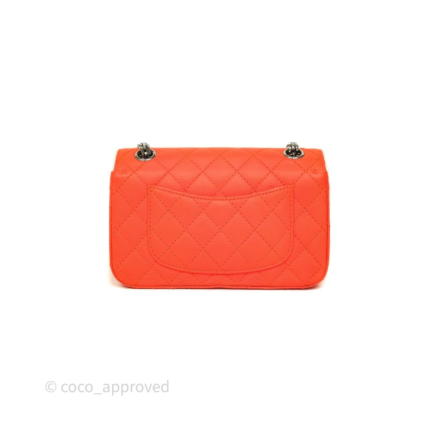 Chanel Mini Reissue 224 Tangerine Orange Goatskin Silver Hardware