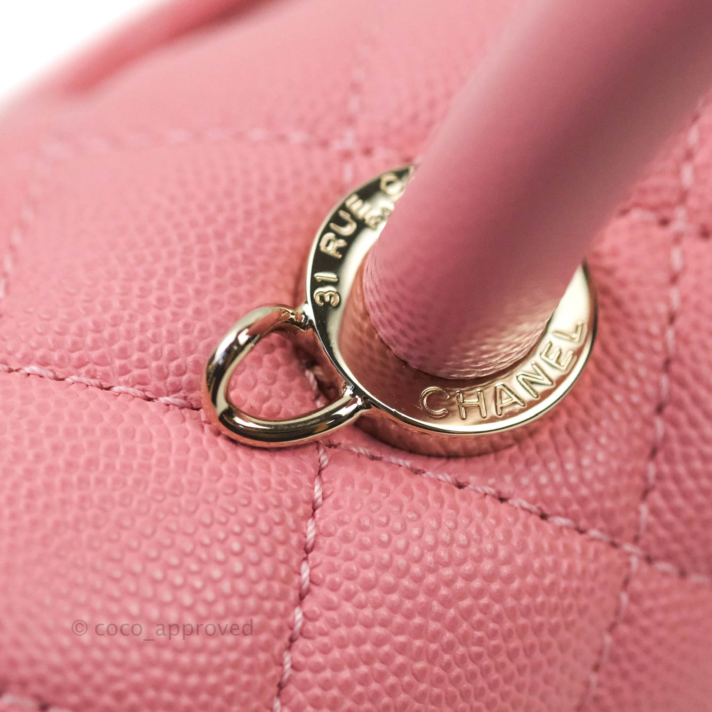 Chanel Mini (Small) Coco Handle Quilted Pink Caviar Gold Hardware 20A