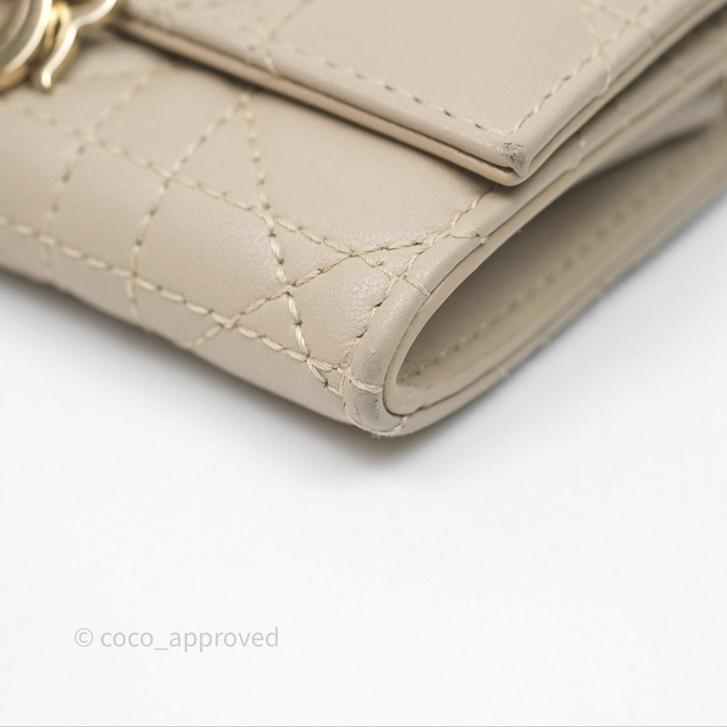 Christian Dior My Dior Glycine Wallet Powder Beige Cannage Lambskin