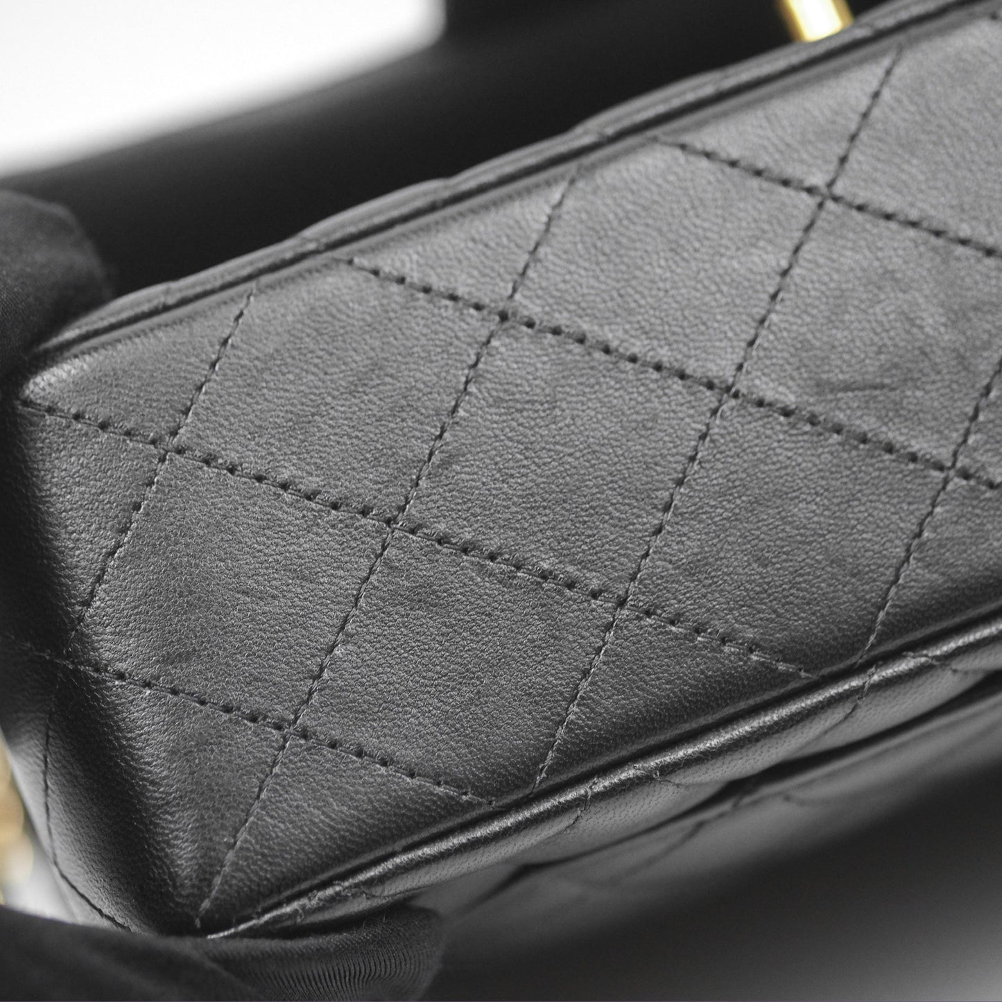 Chanel Small Classic Flap Quilted Black Lambskin Gold Hardware