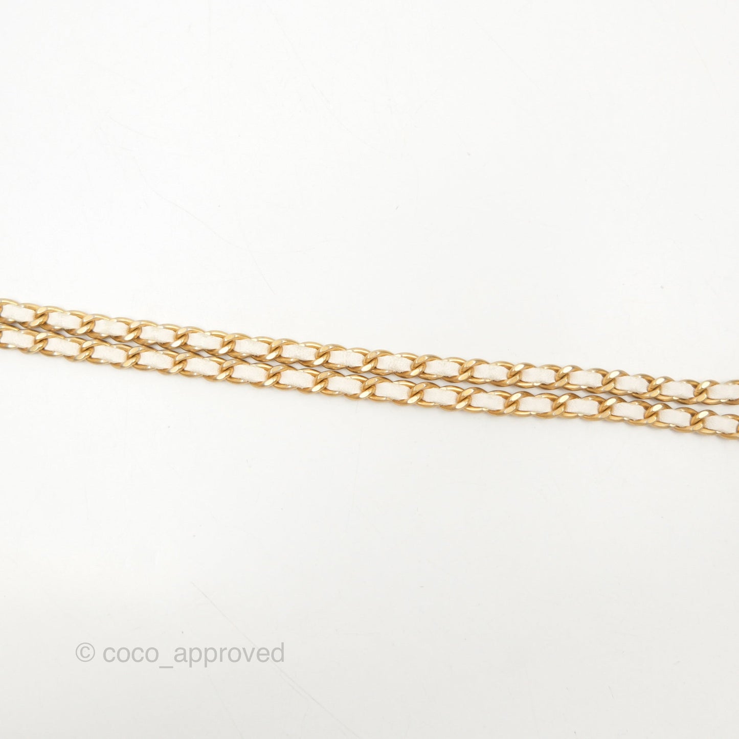 Chanel Quilted Pearl Crush Phone Holder With Chain White Lambskin