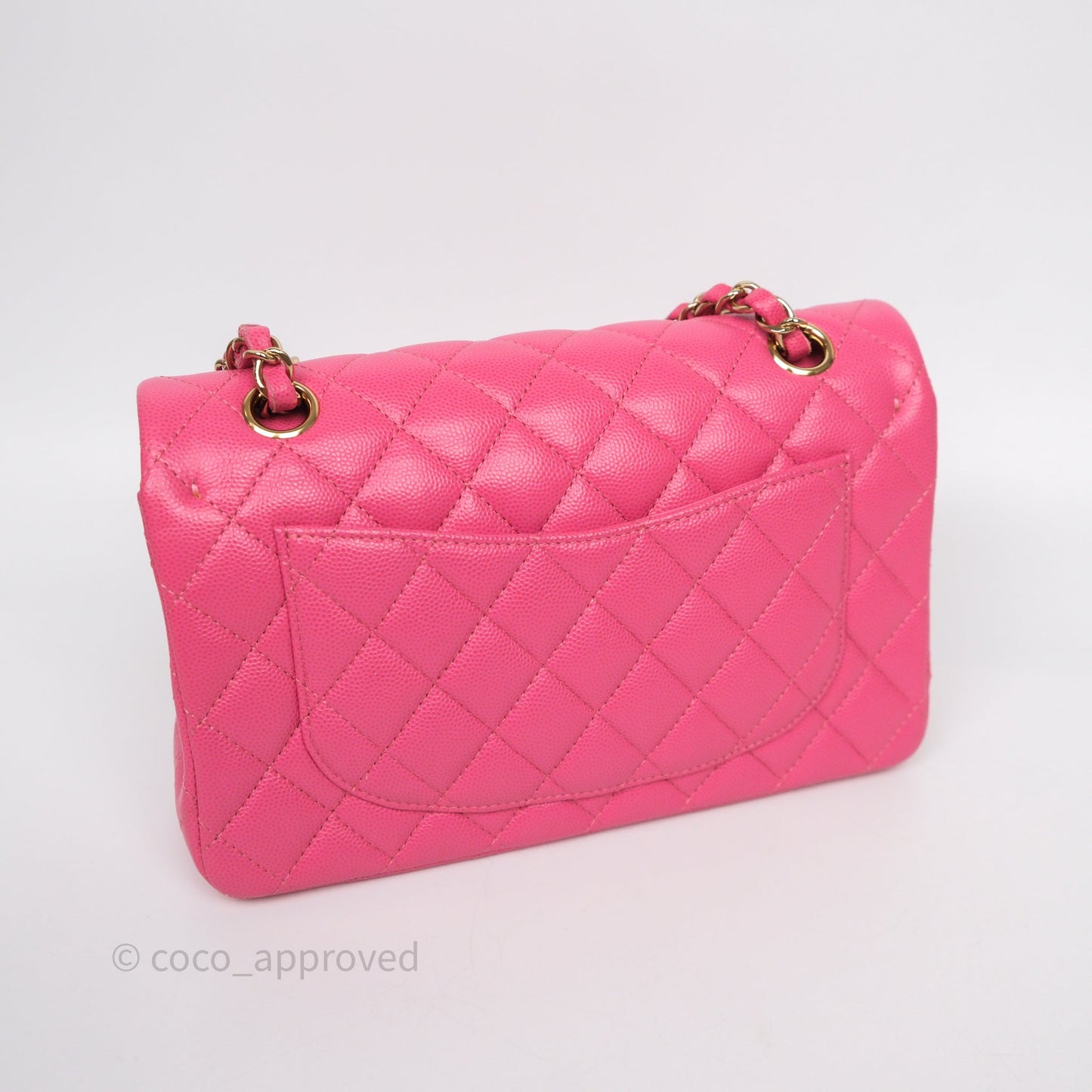 Chanel Small Classic Flap Quilted Hot Pink Caviar Gold Hardware