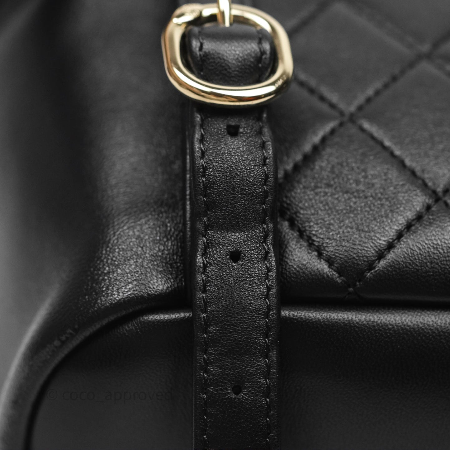 Chanel Small Duma Drawstring Backpack Black Lambskin Gold Hardware