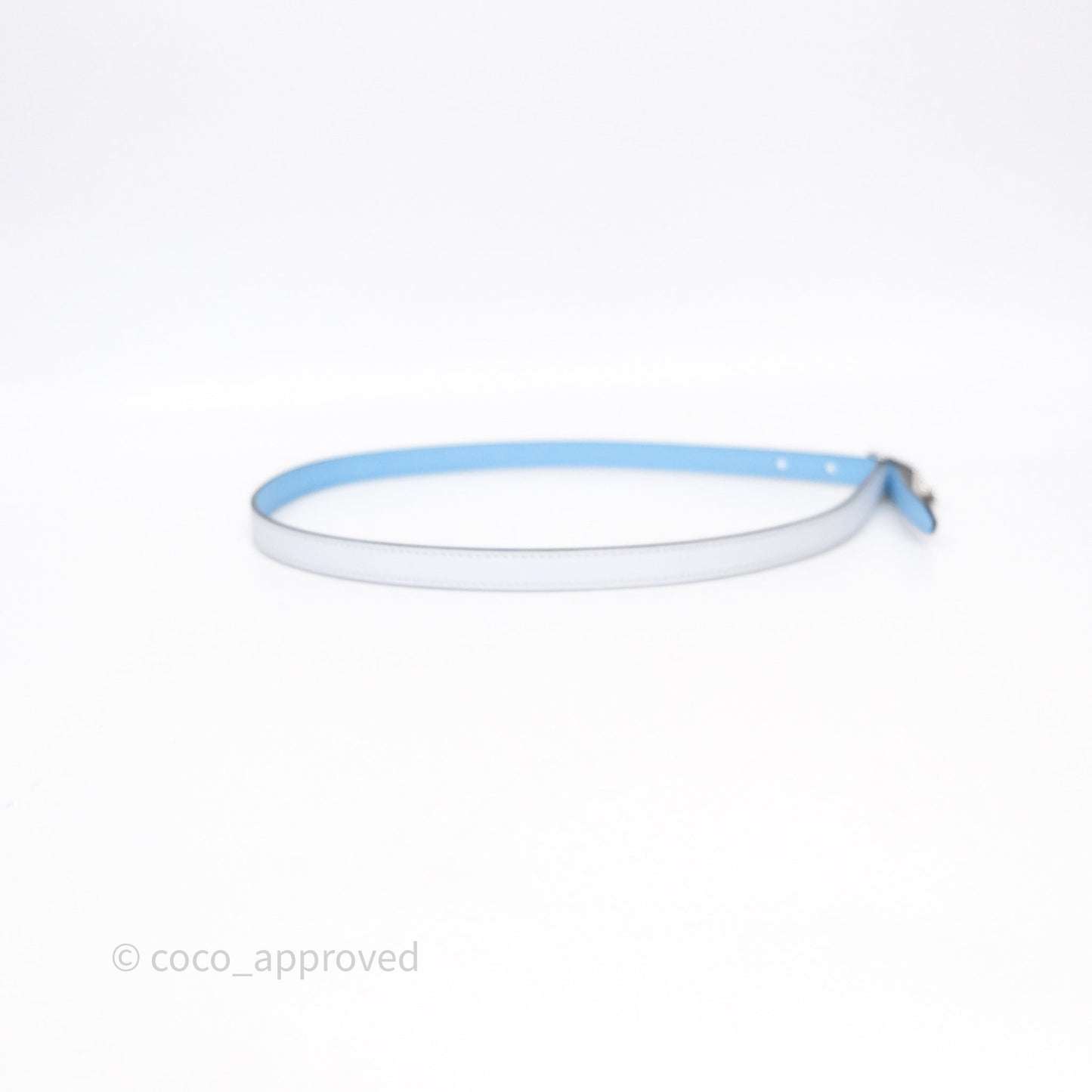 Hermès Lucky 15 Light Blue Reversible Swift/Epsom Belt Palladium Hardware