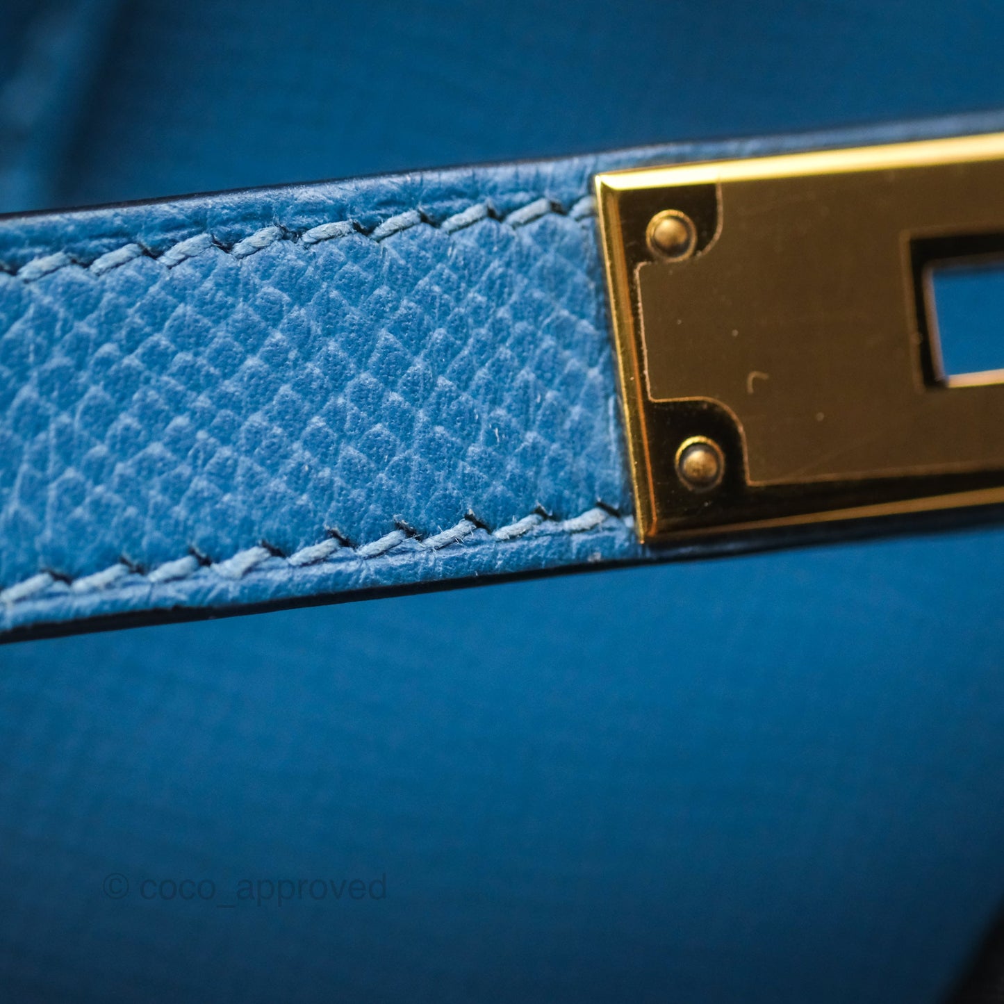 Hermès Birkin 30 Retourne Bleu Brighton 7E Epsom Gold Hardware