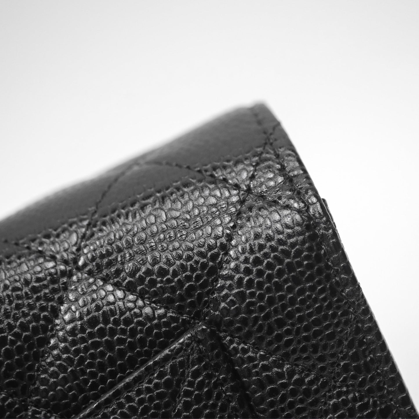 Chanel Quilted Classic Wallet on Chain WOC Black Caviar Silver Hardware