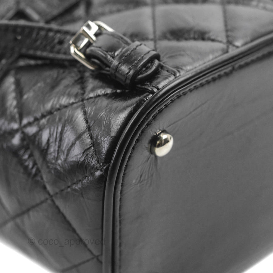 Chanel Aquarium PVC Backpack Black Crumpled Calfskin Silver Hardware