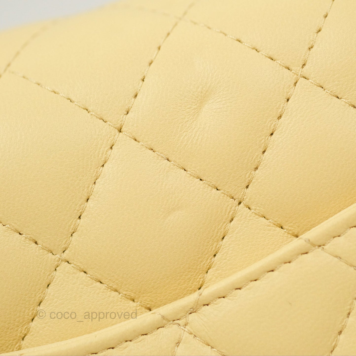 Chanel Mini Square Quilted Yellow Lambskin Gold Hardware