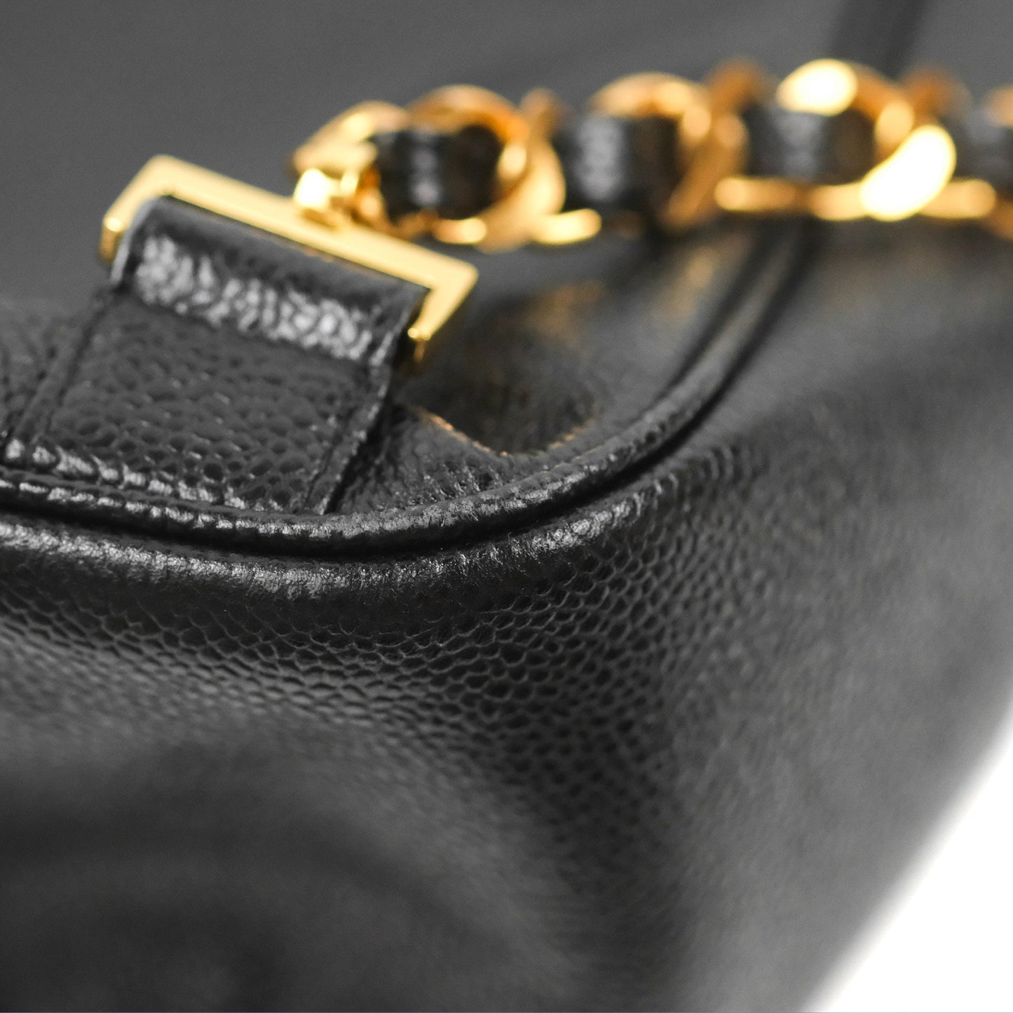 Chanel Vintage Large CC backpack Black Caviar 24K Gold Hardware