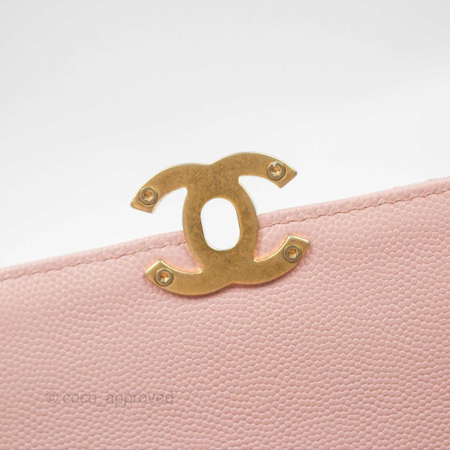 Chanel Carry Me Top Handle Flap Bag Pink Caviar Aged Gold Hardware 23S