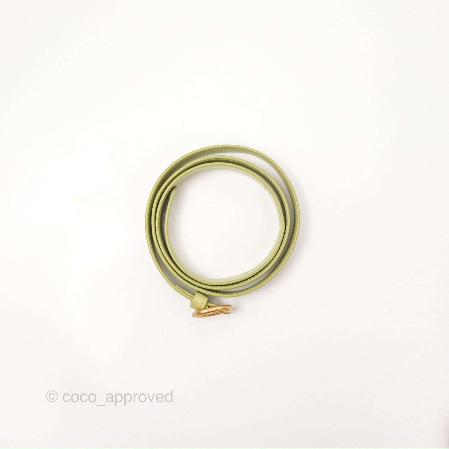 Chanel Diamond Belt Coin Purse Avocado Green Lambskin Aged Gold Hardware