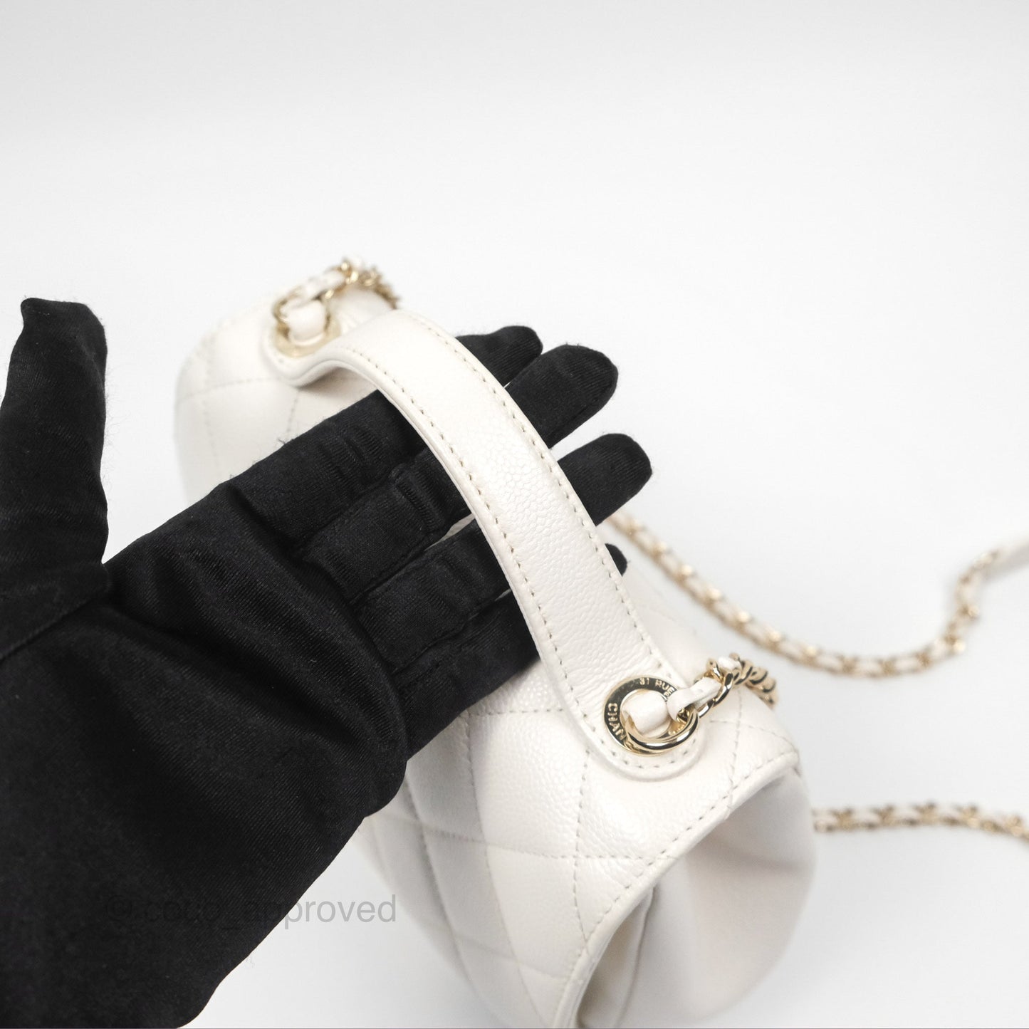 Chanel Quilted Small Business Affinity Flap White Caviar Gold Hardware