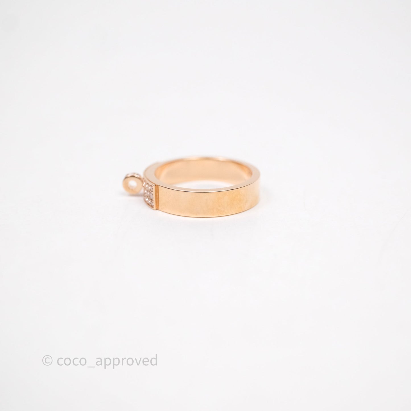 Hermès Kelly Ring Rose Gold With Diamonds Size 54