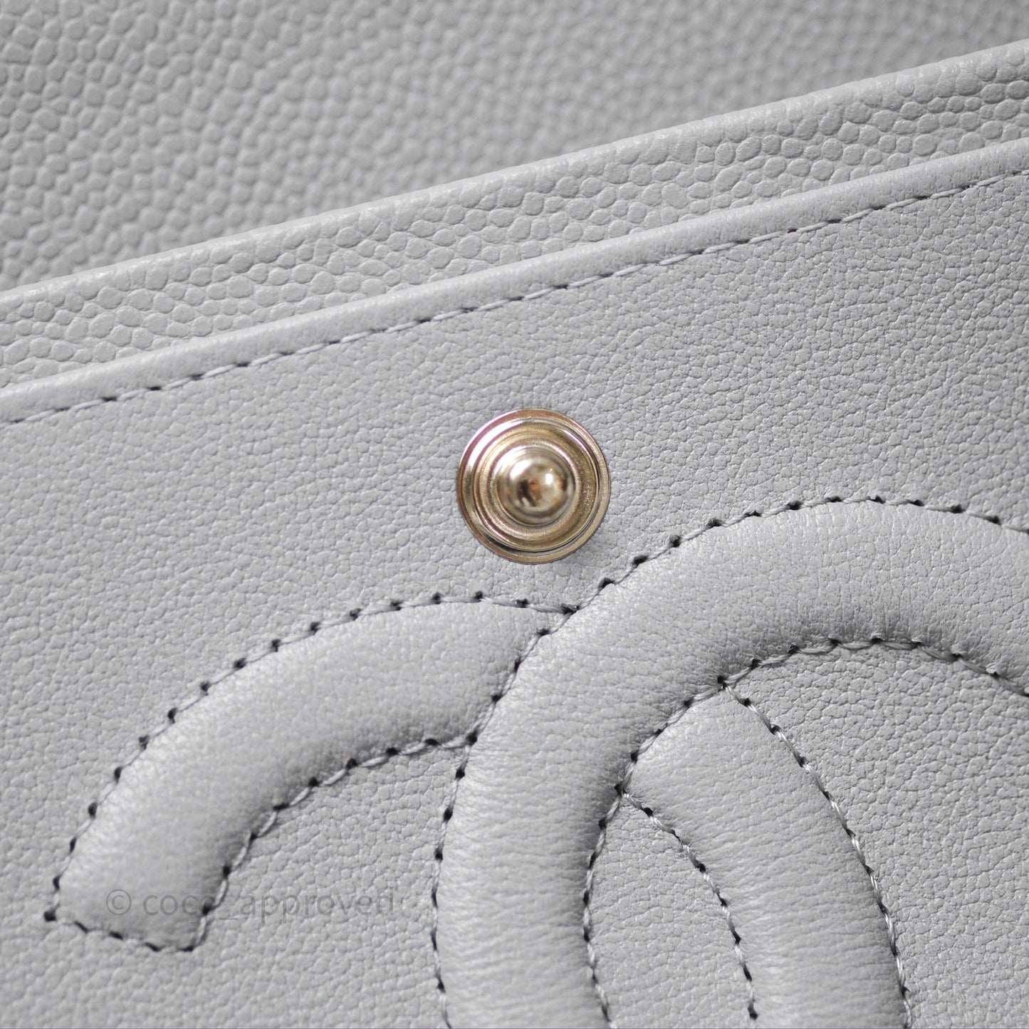 Chanel M/L Medium Classic Flap Quilted Grey Caviar Gold Hardware