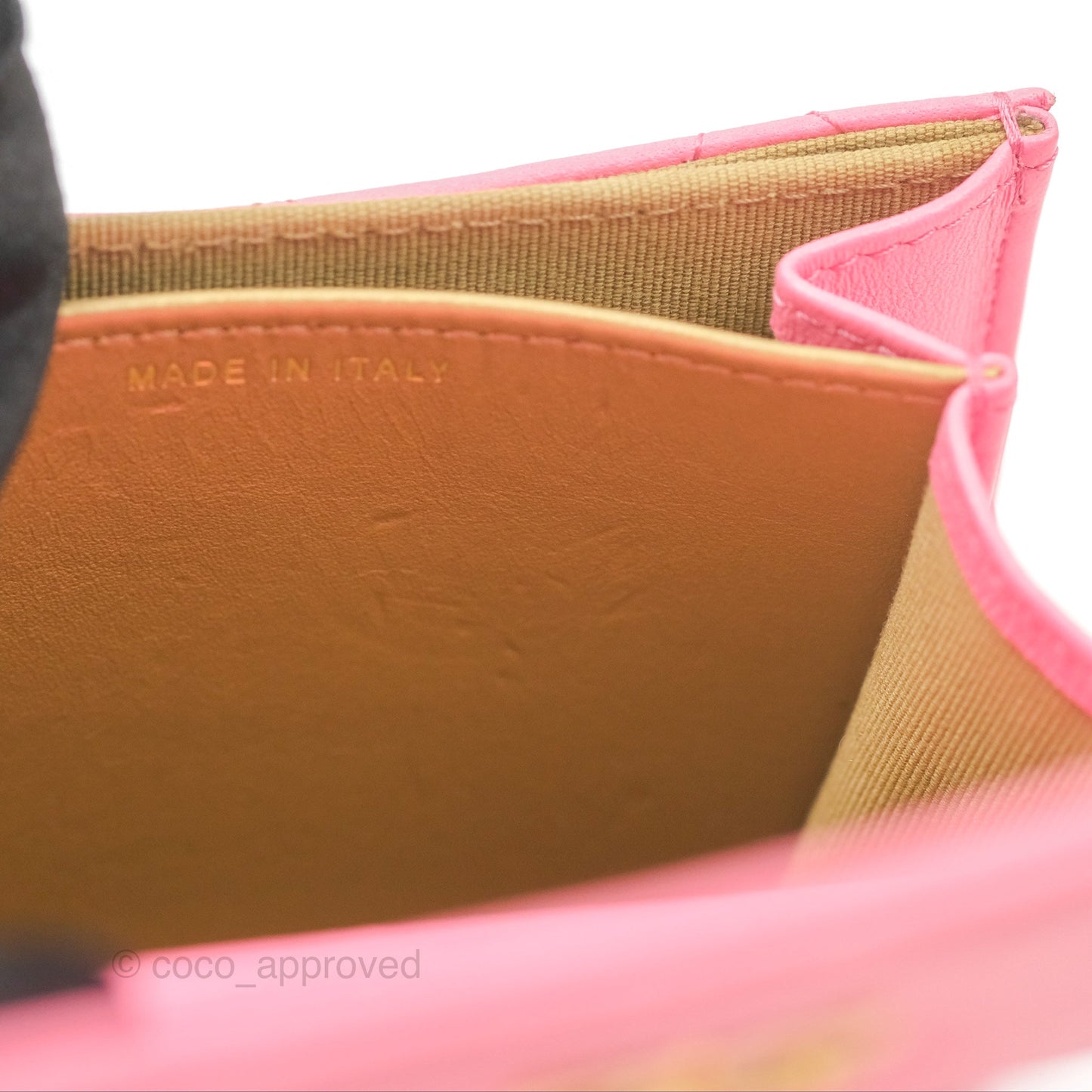 Chanel Pearl Crush Mini Clutch With Chain Pink Lambskin Aged Gold Hardware