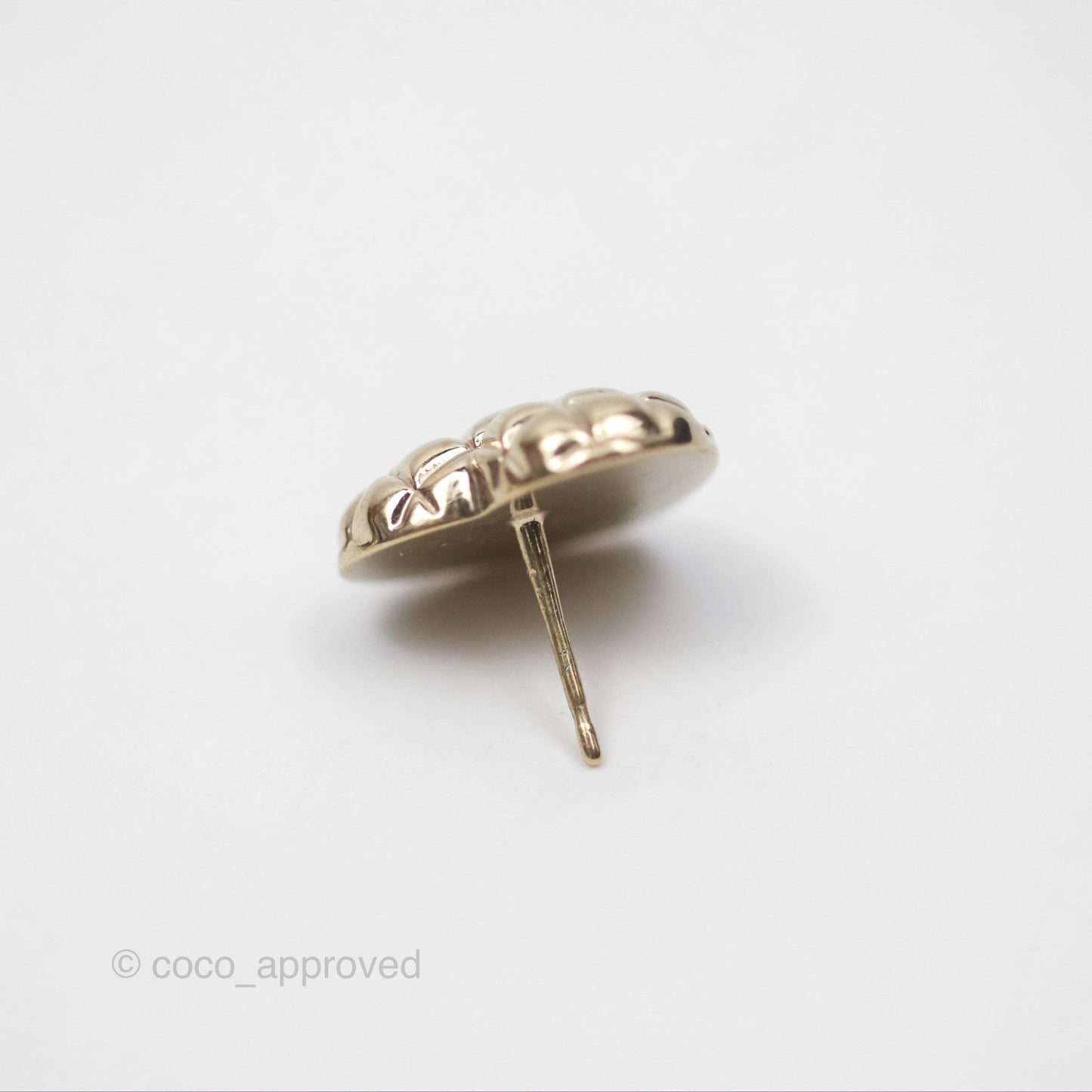Chanel CC Heart Earrings Gold Tone 21P