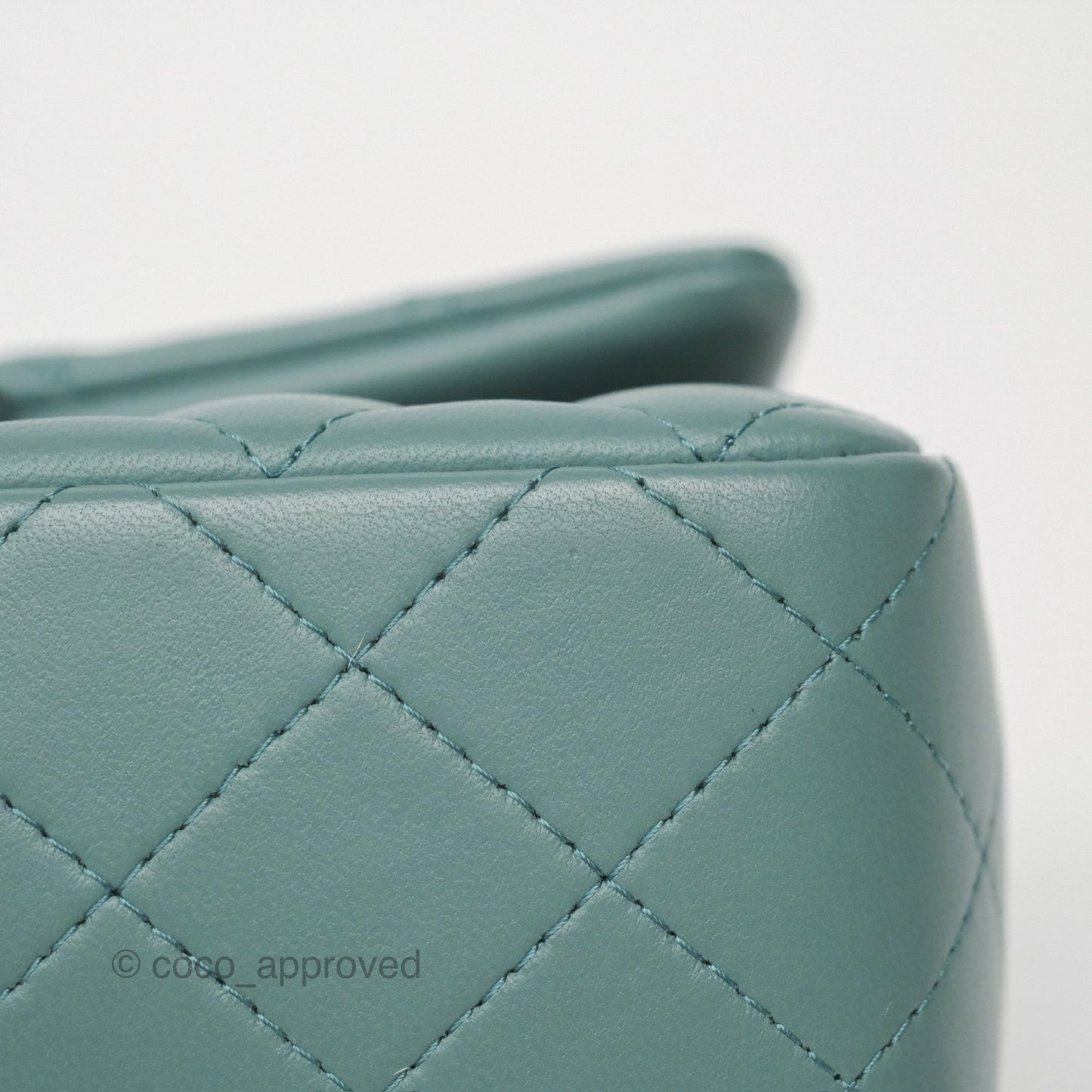 Chanel Quilted Mini Rectangular Flap Turquoise Blue Lambskin Gold Hardware