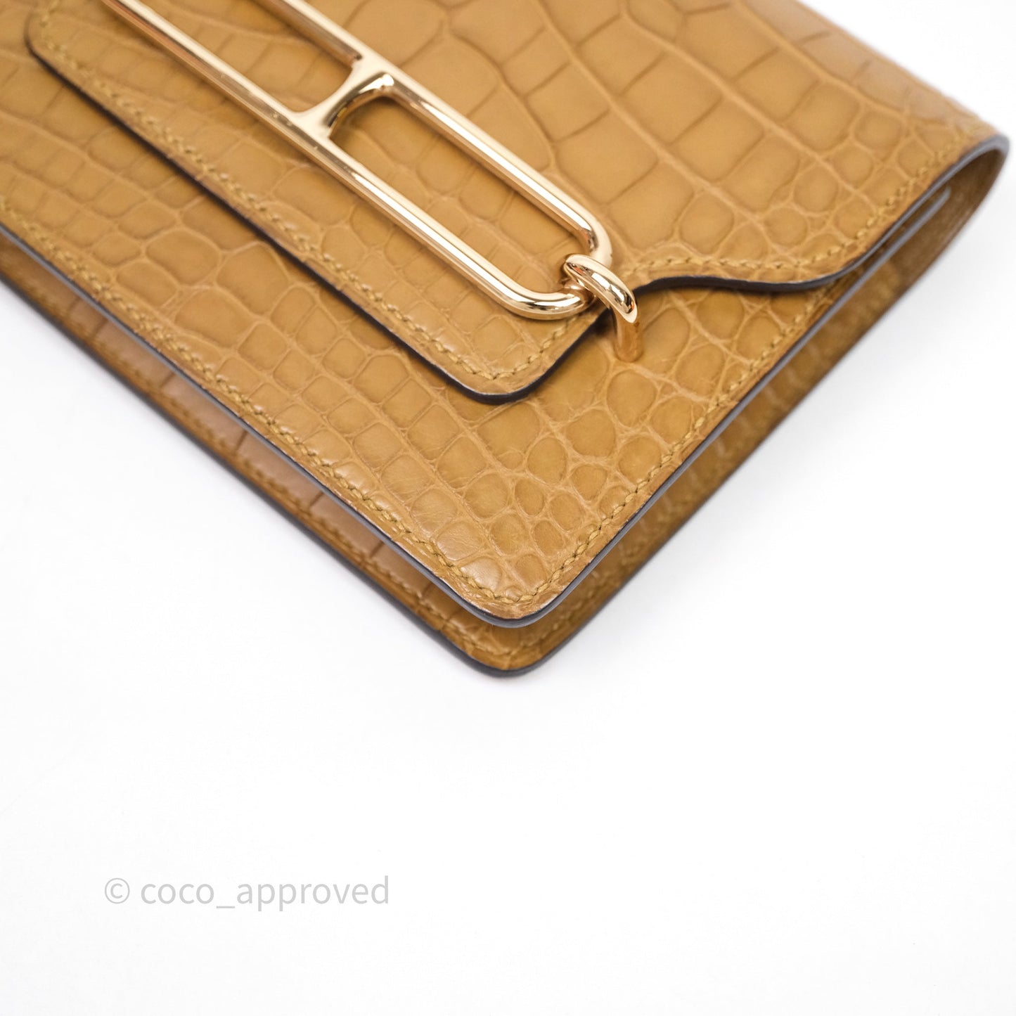 Hermès Roulis Slim Wallet Matte Alligator Mississippiensis Kraft 2H Gold Hardware
