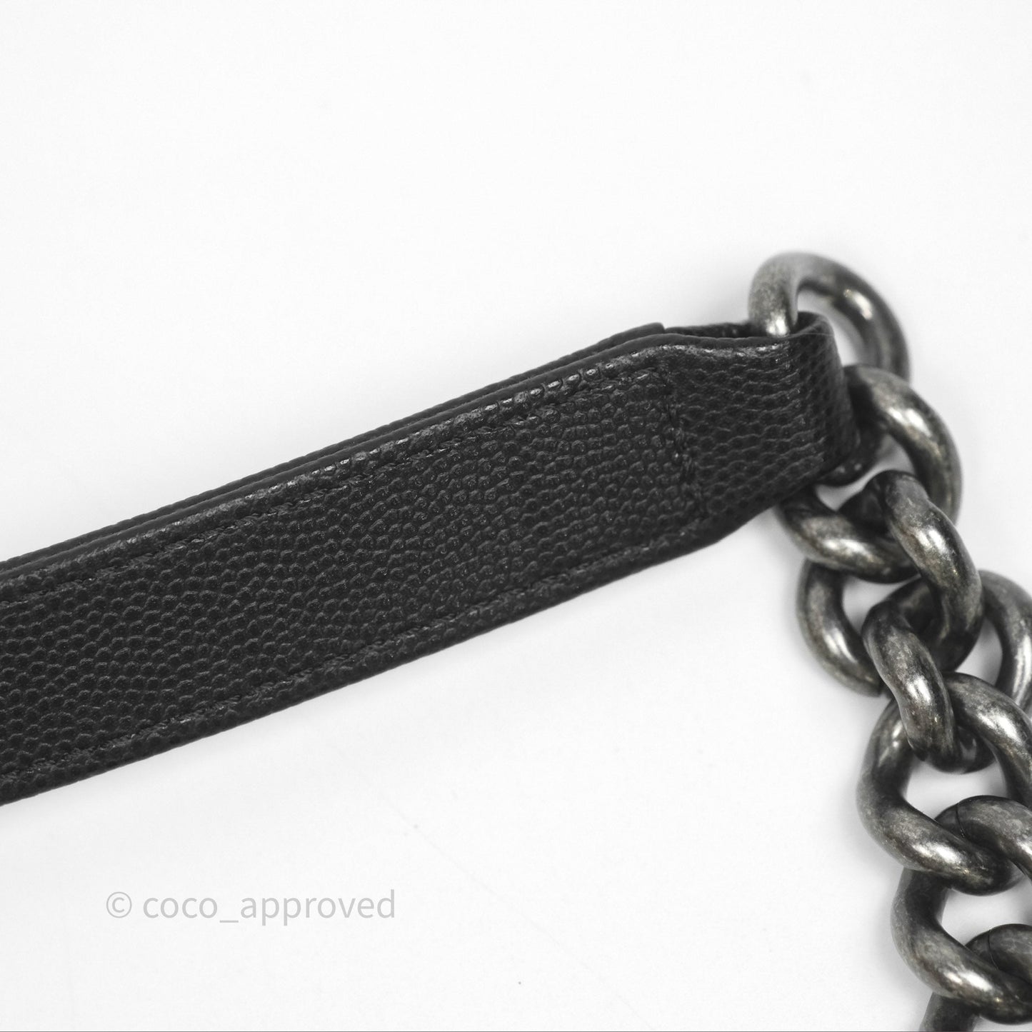 Chanel Medium Boy Quilted Black Caviar Ruthenium Hardware