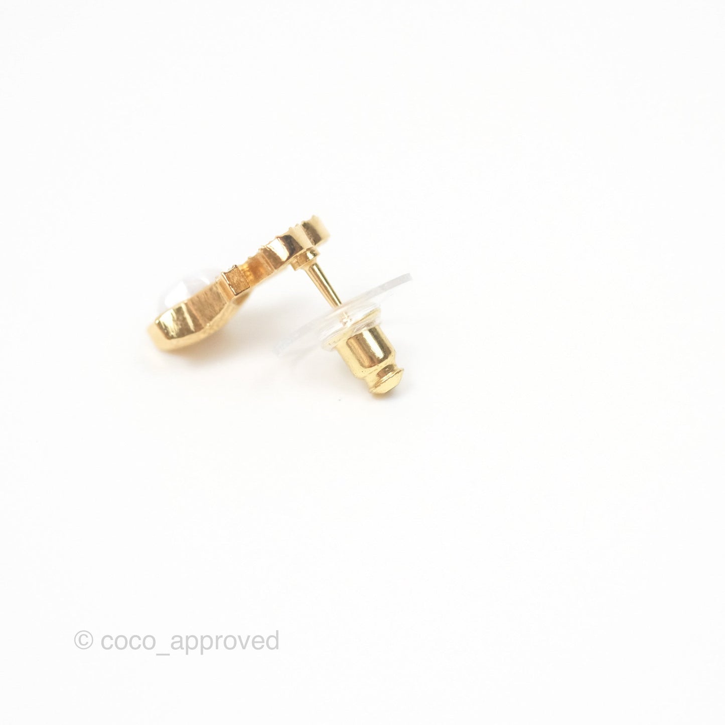 Chanel Crystal CC Star Earrings Gold Tone 24C
