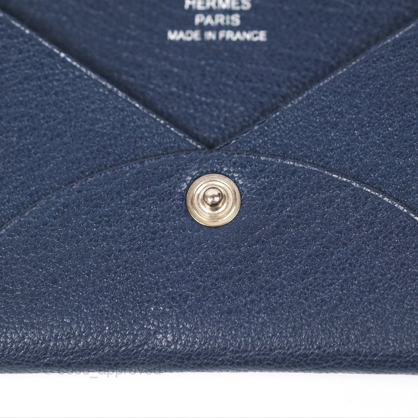 Hermès Calvi Card Holder Bleu Nuit 2Z Chevre Mysore