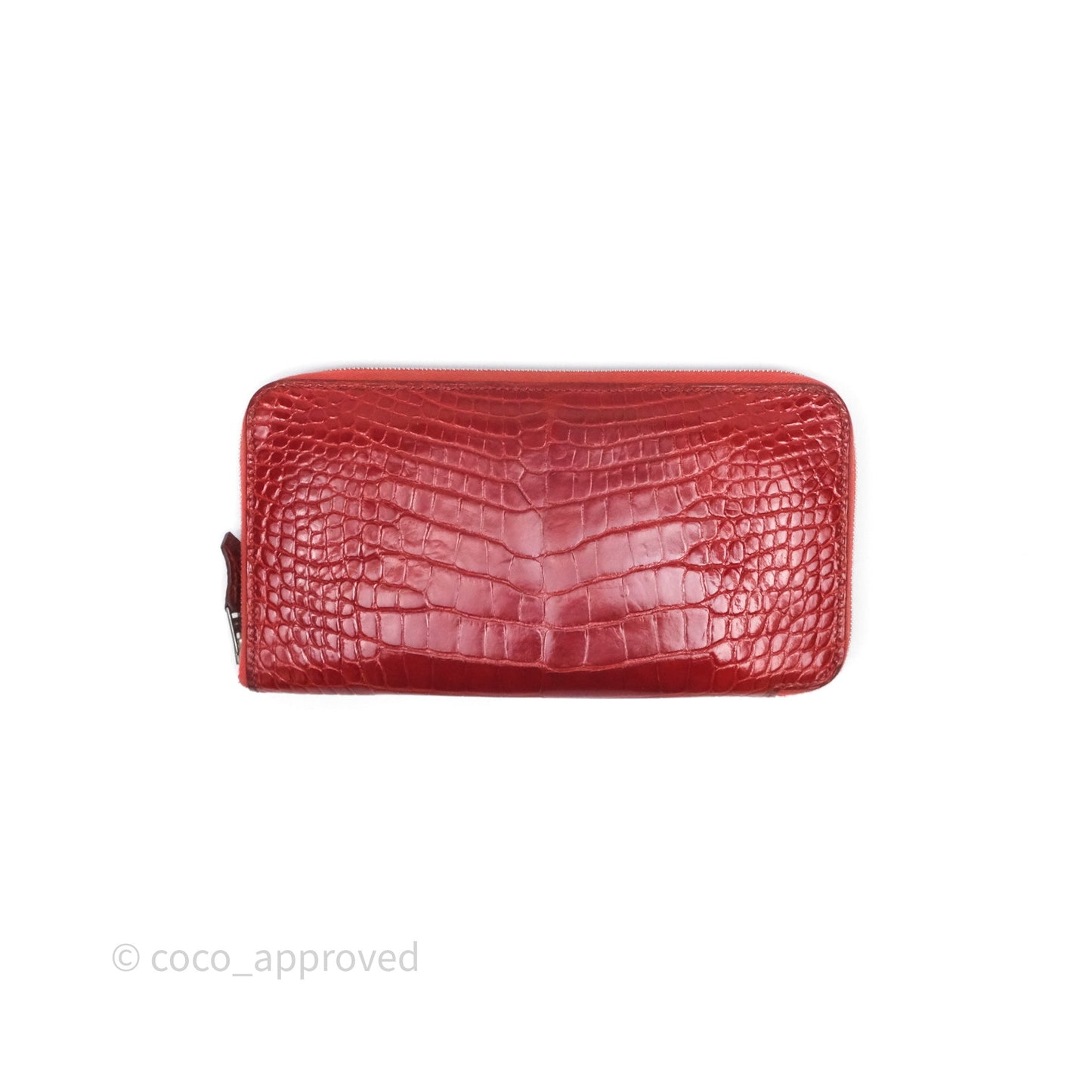 Hermès Azap Wallet Red Alligator Palladium Hardware