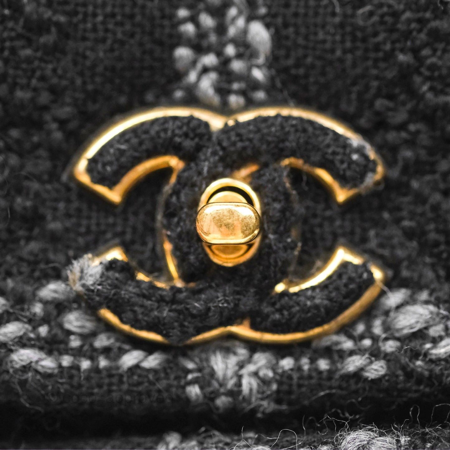 Chanel Duma Backpack Black Tweed Aged Gold Hardware 22K