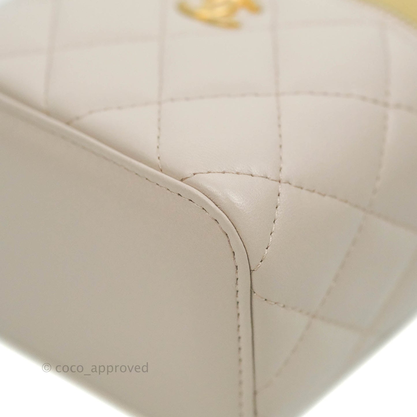 Chanel Classic Mini Pearl Crush Vanity With Chain Lilac Pink Lambskin Aged Gold Hardware