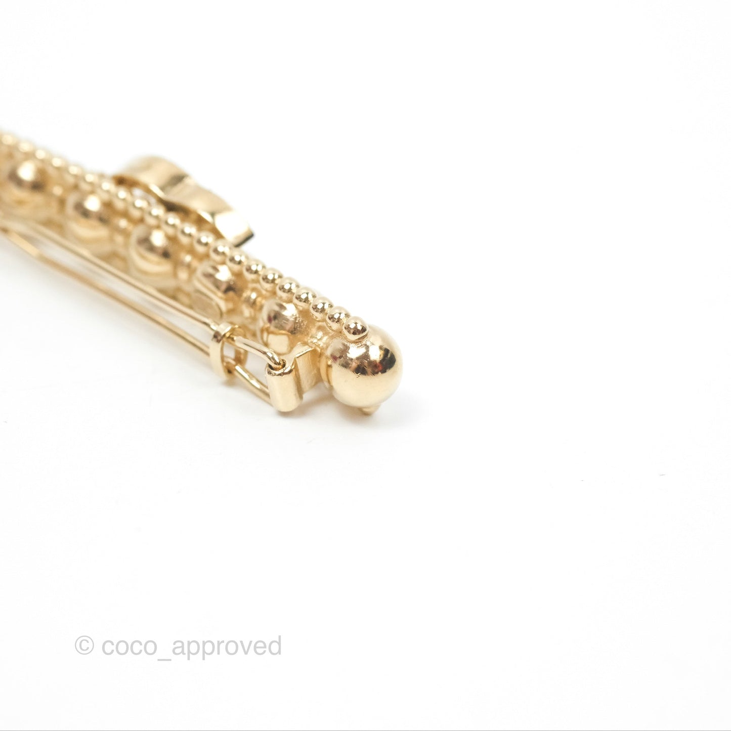 Chanel CC Crystal Bead Hair Clip Gold Tone 22C