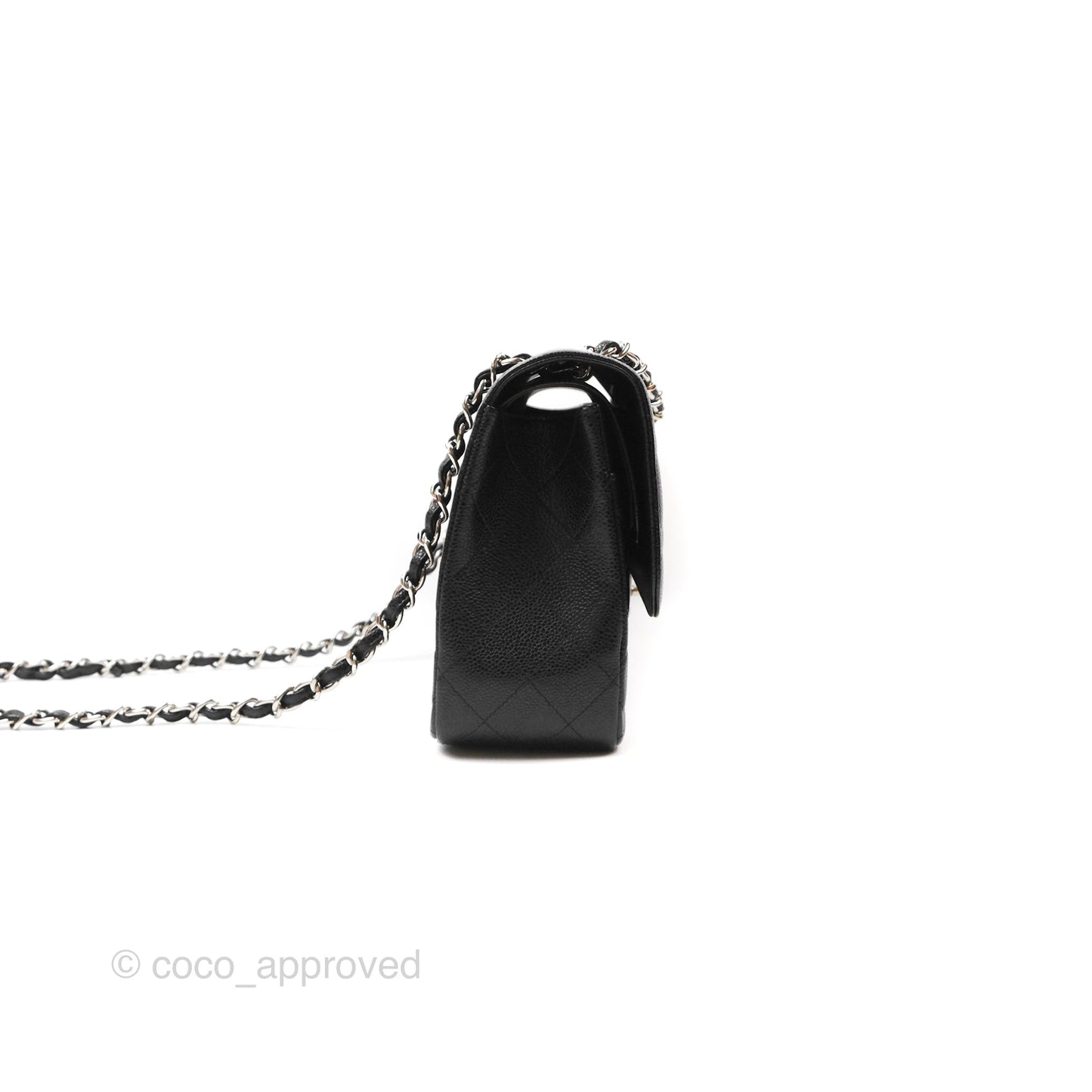 Chanel Jumbo Double Flap Quilted Black Caviar Silver Hardware
