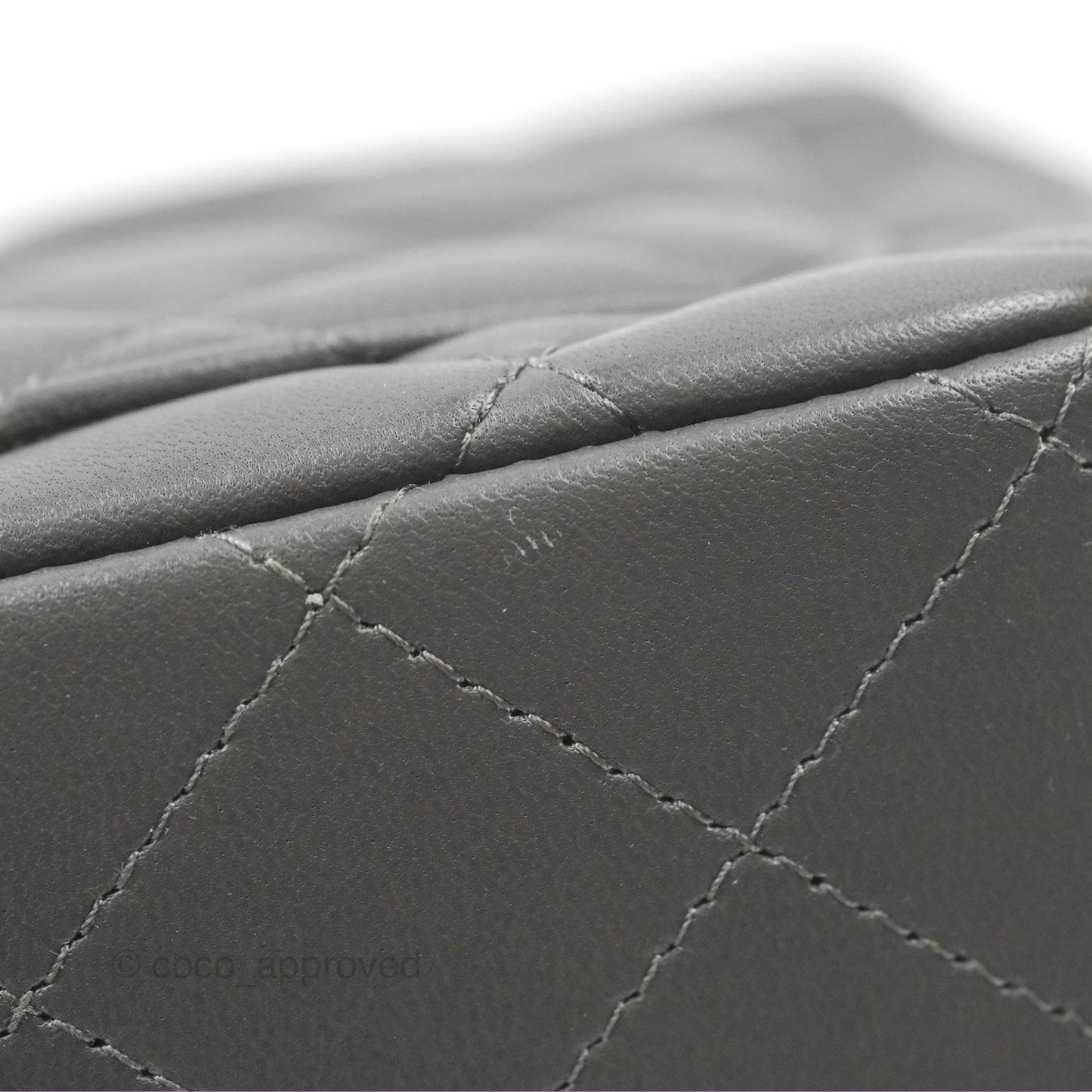 Chanel Quilted Mini Square Flap Grey Lambskin Gold Hardware