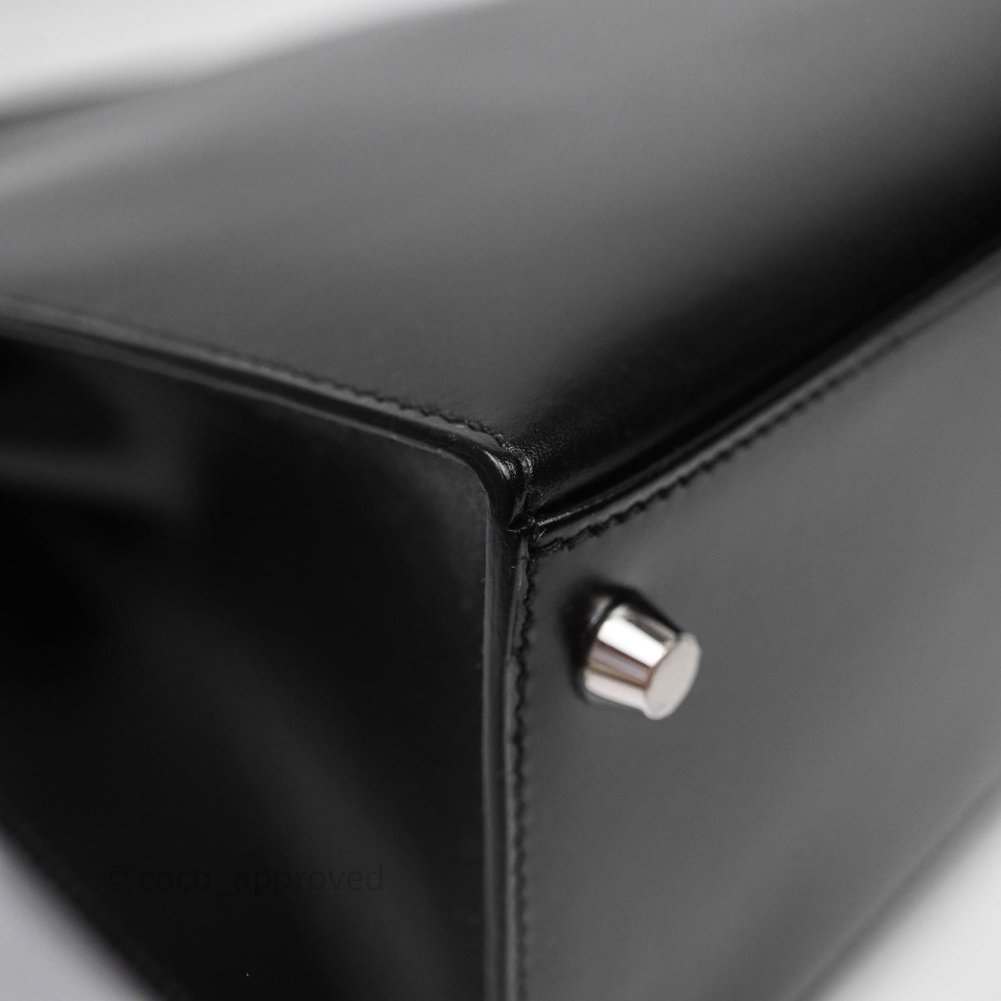 Hermès Kelly 28 Sellier Black Noir 89 Box Leather Palladium Hardware