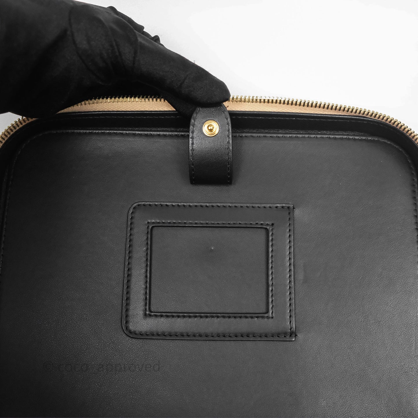 Chanel Quilted Large CC Filigree Vanity Case Beige Black Caviar