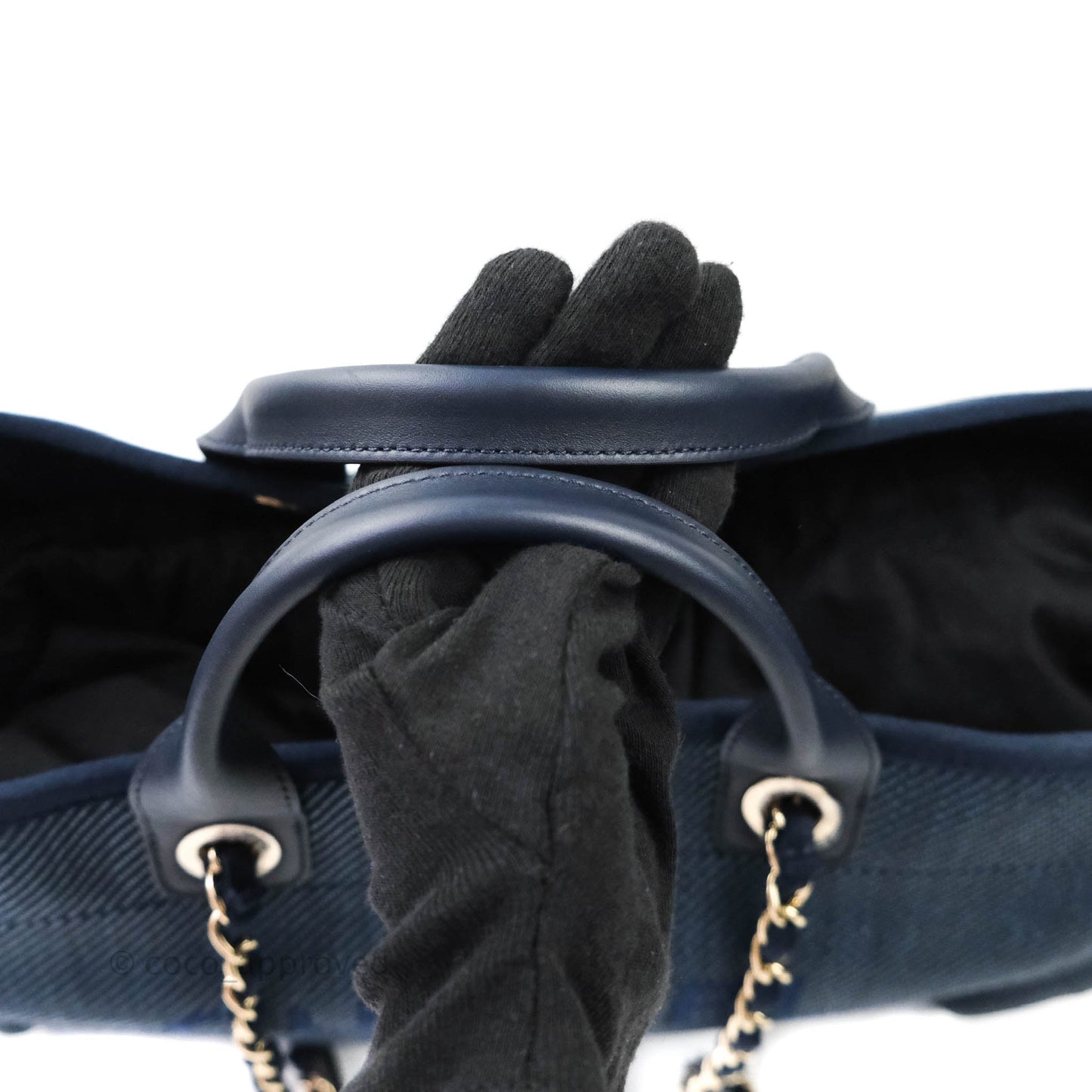 Chanel Canvas Large Deauville Tote Navy Blue