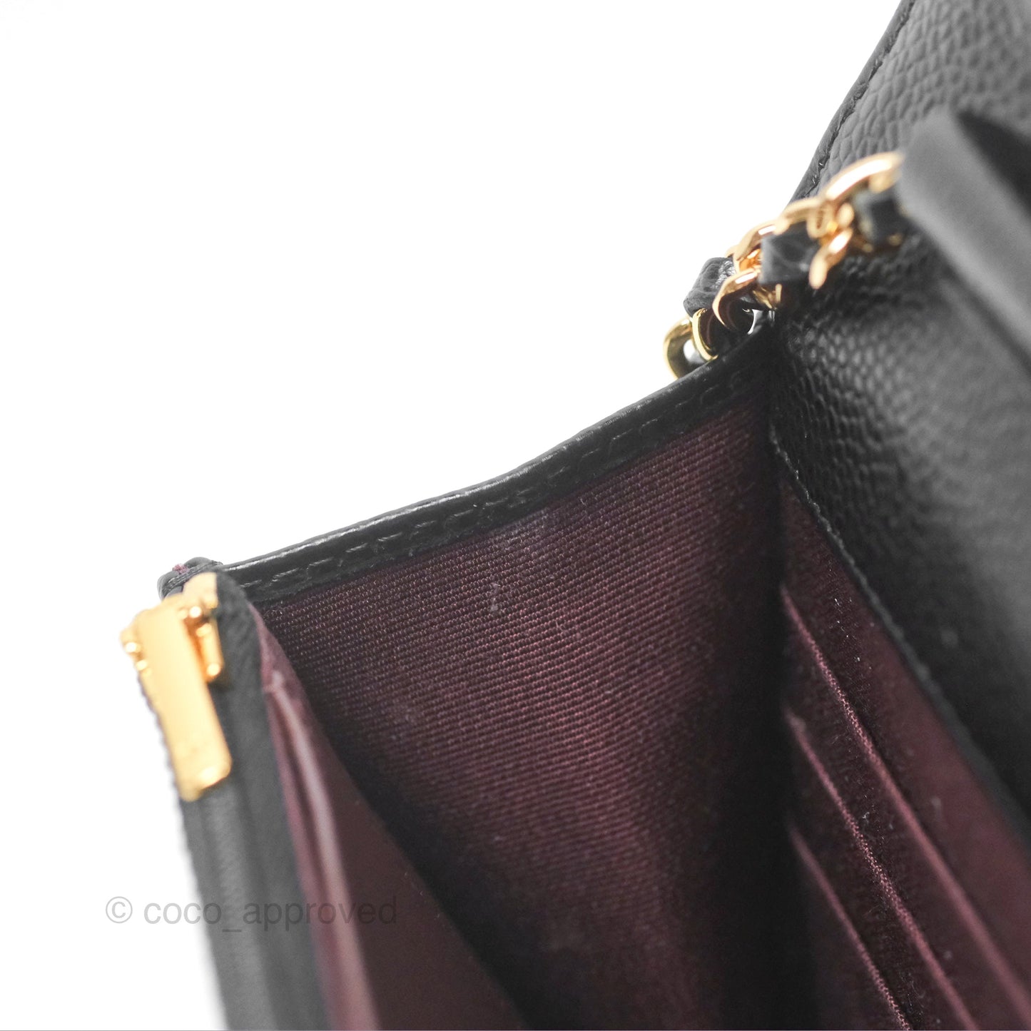 Chanel Classic Wallet On Chain WOC Quilted Black Caviar Gold Hardware