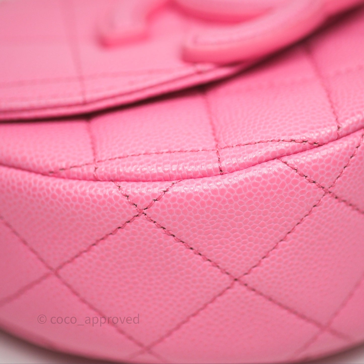 Chanel Quilted Mini Messenger Bag Pink Caviar Gold Hardware 23P