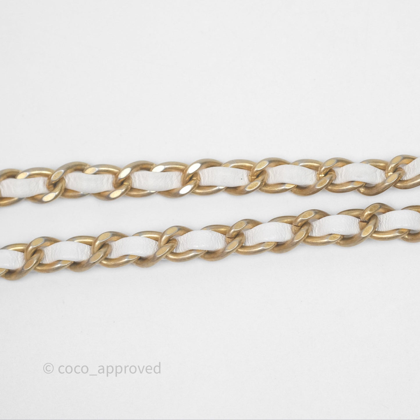 Chanel Mini Rectangular Pearl Crush Quilted White Lambskin Aged Gold Hardware