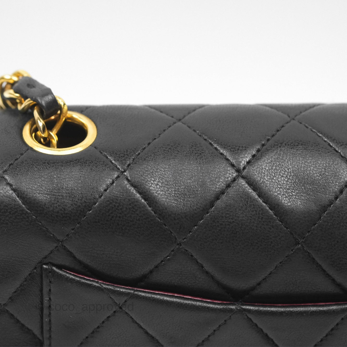 Chanel Vintage Mini Square Black Lambskin 24K Gold Hardware
