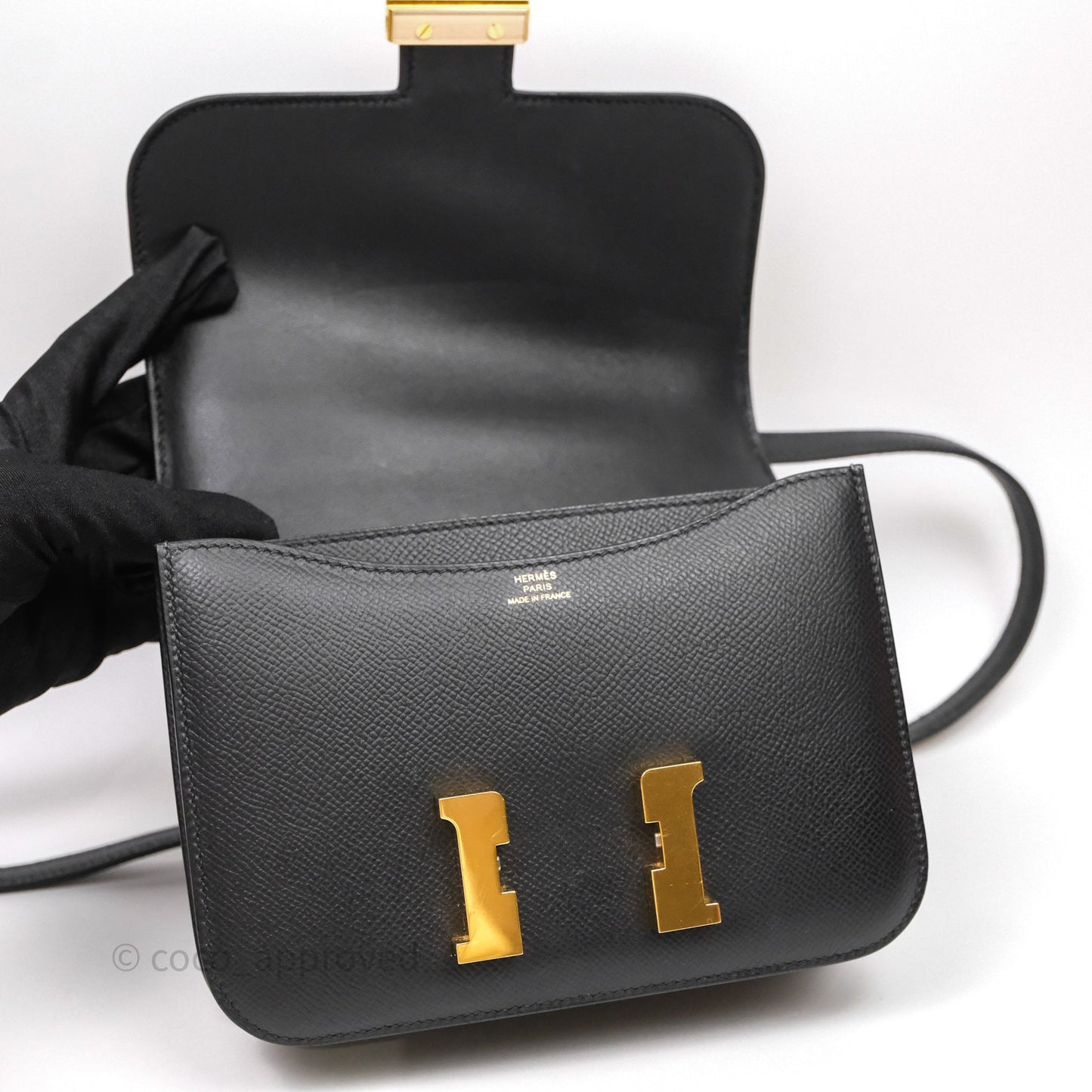 Hermès Constance Mini 18cm Black Epsom Gold Hardware