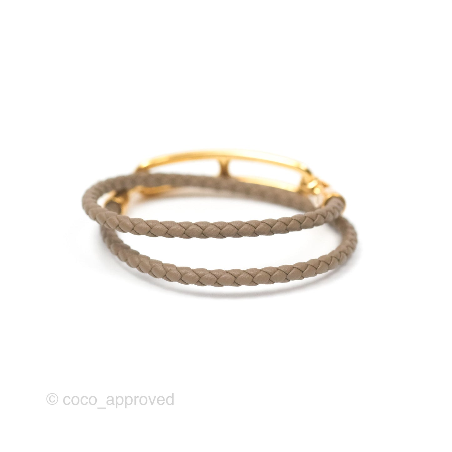 Hermès Roulis Double Tour Bracelet Etoupe Gold Hardware