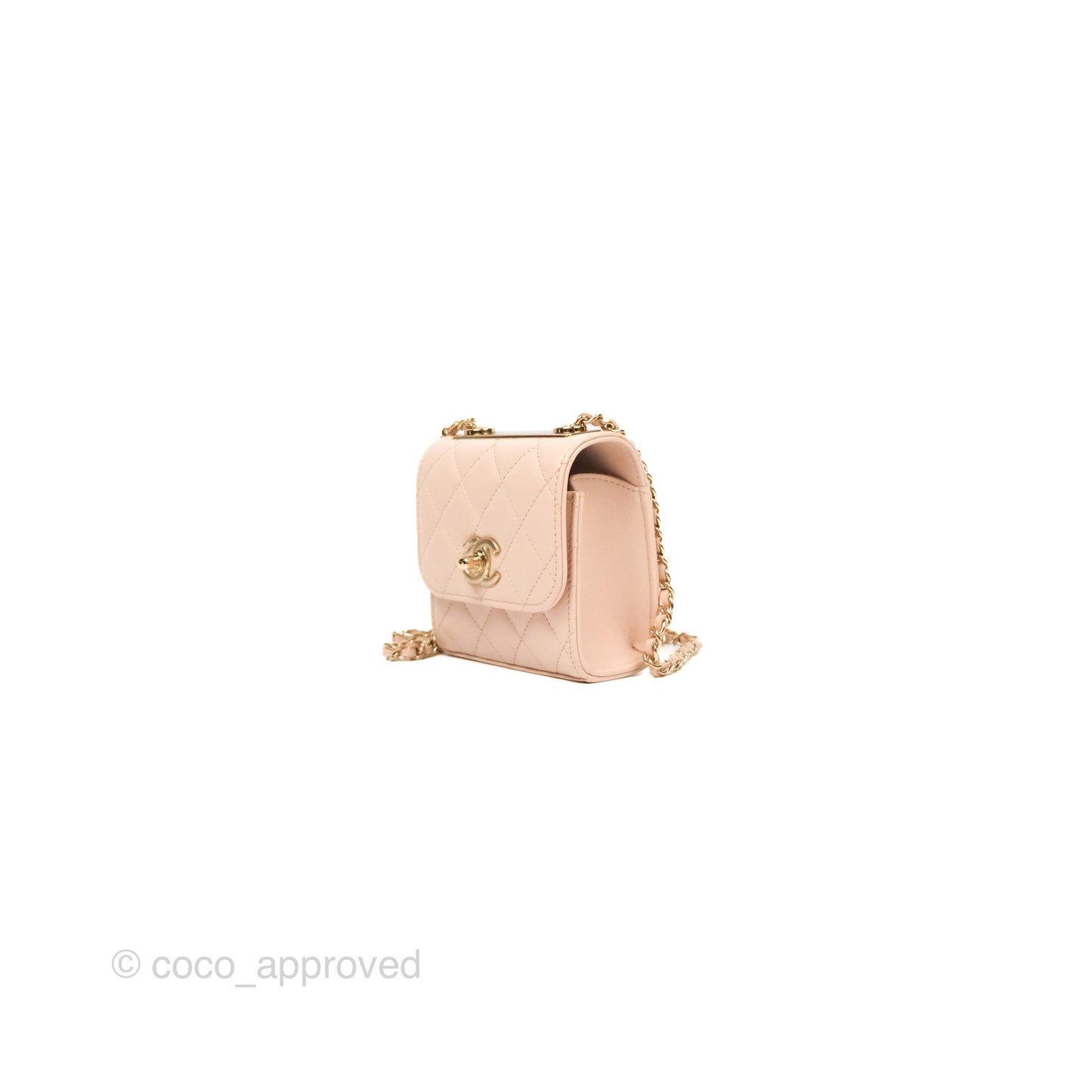 Chanel Mini Quilted Trendy CC Clutch With Chain Light Pink Lambskin Gold Hardware
