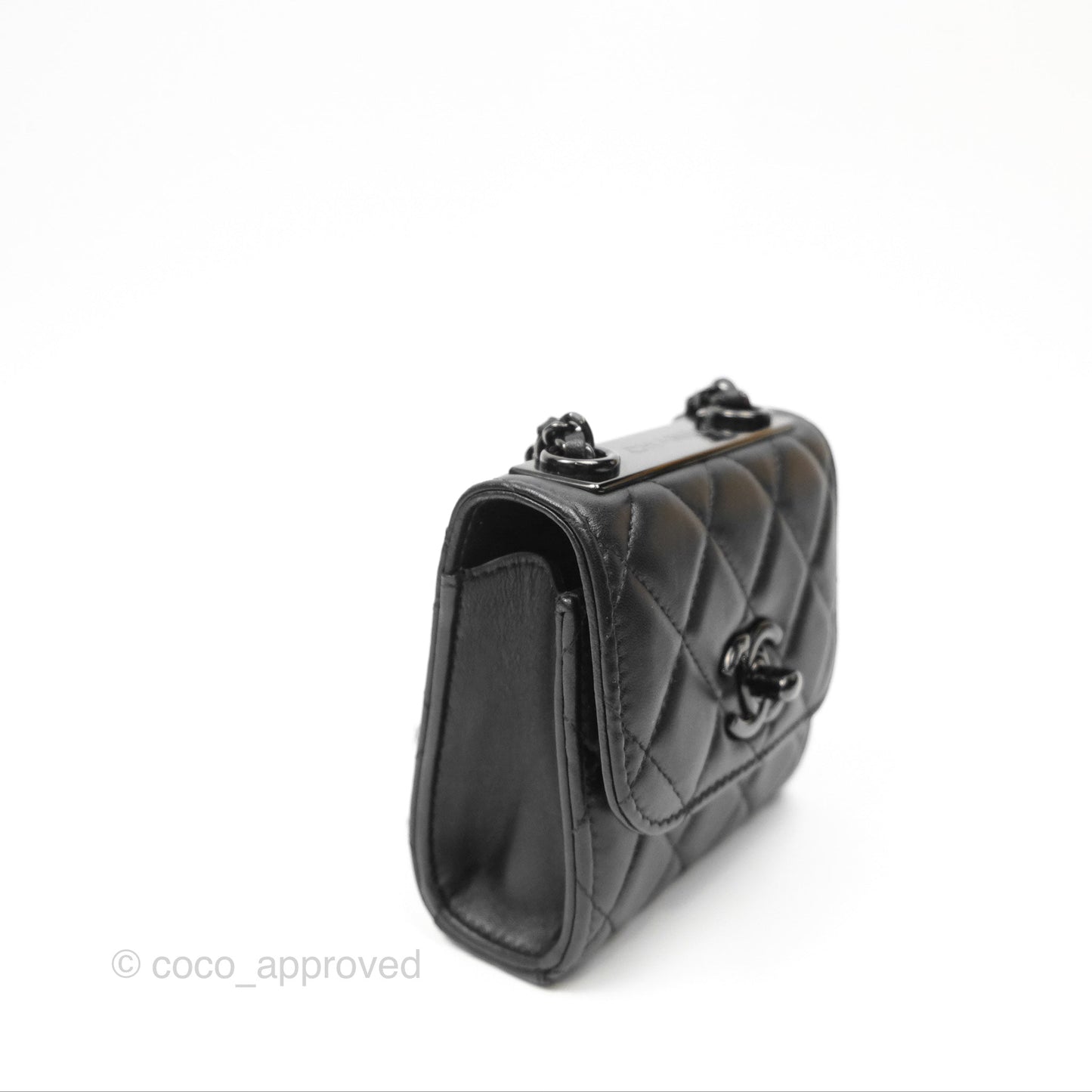 Chanel Mini Trendy CC Clutch With Chain Quilted So Black Lambskin