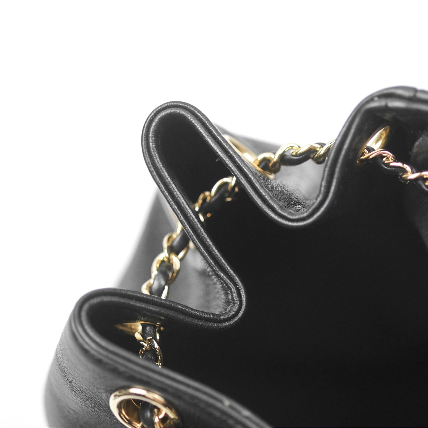 Chanel Quilted Small Duma Drawstring Backpack Black Calfskin