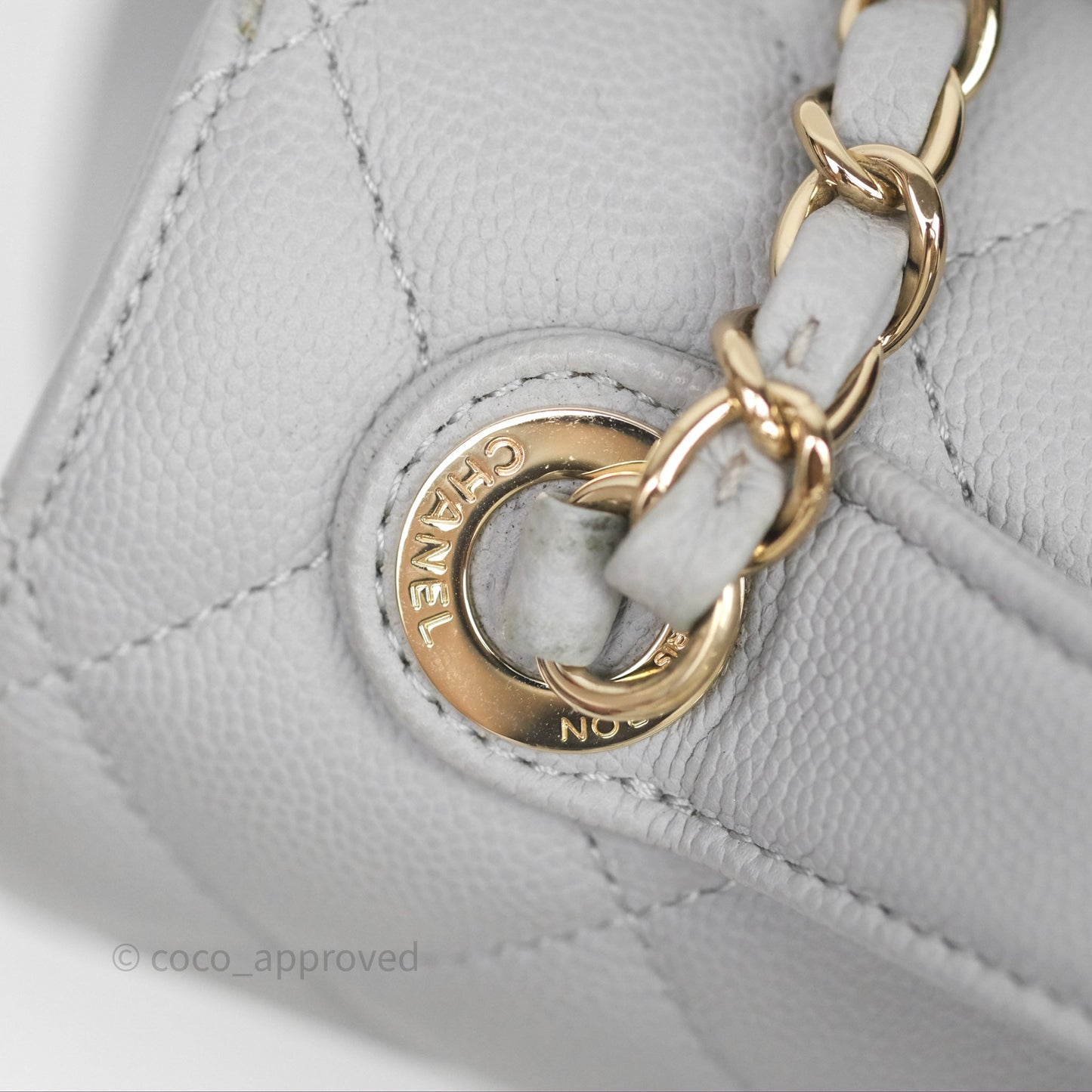 Chanel Quilted Medium Business Affinity Flap Grey Caviar Gold Hardware