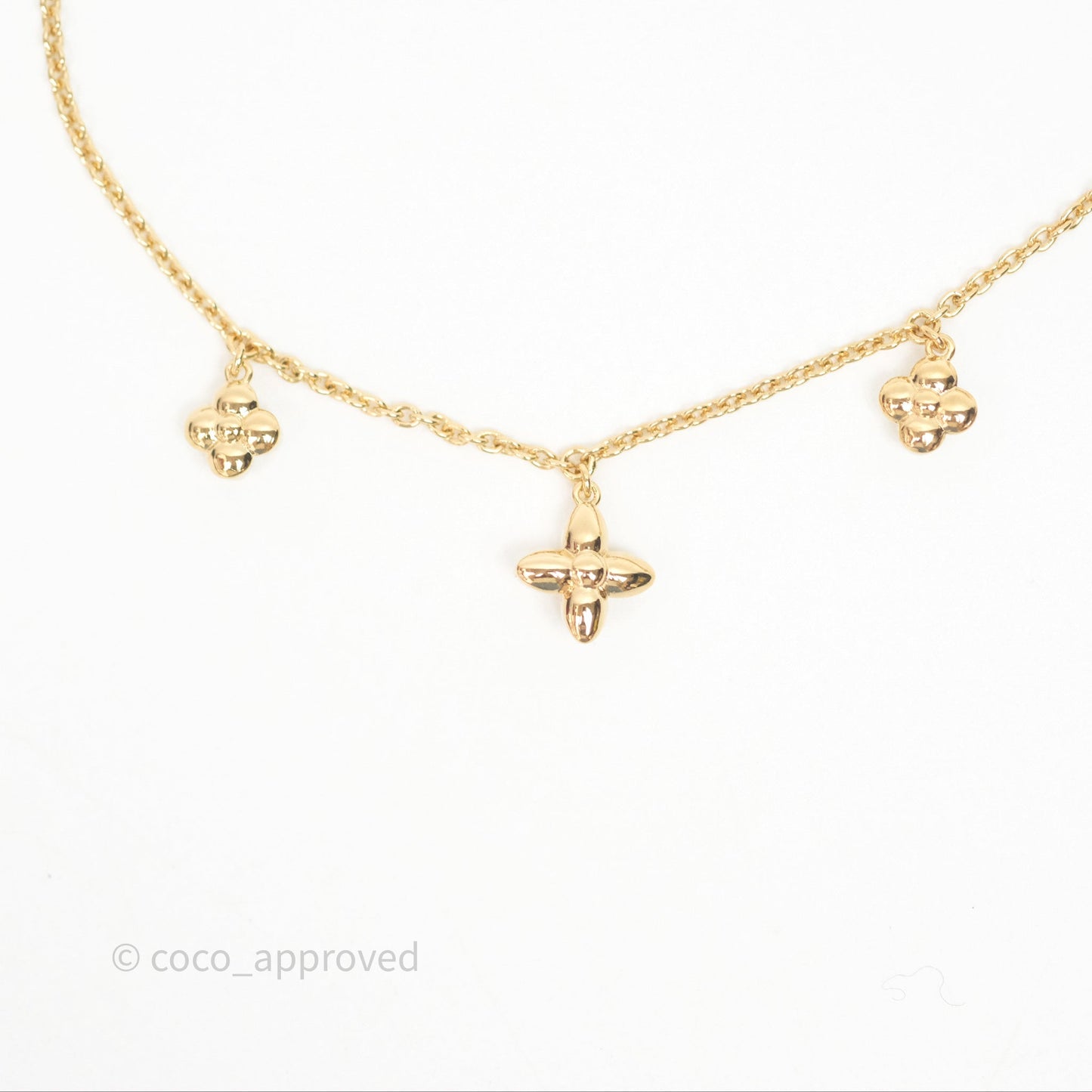 Louis Vuitton Floragram Necklace Pearls Gold Tone