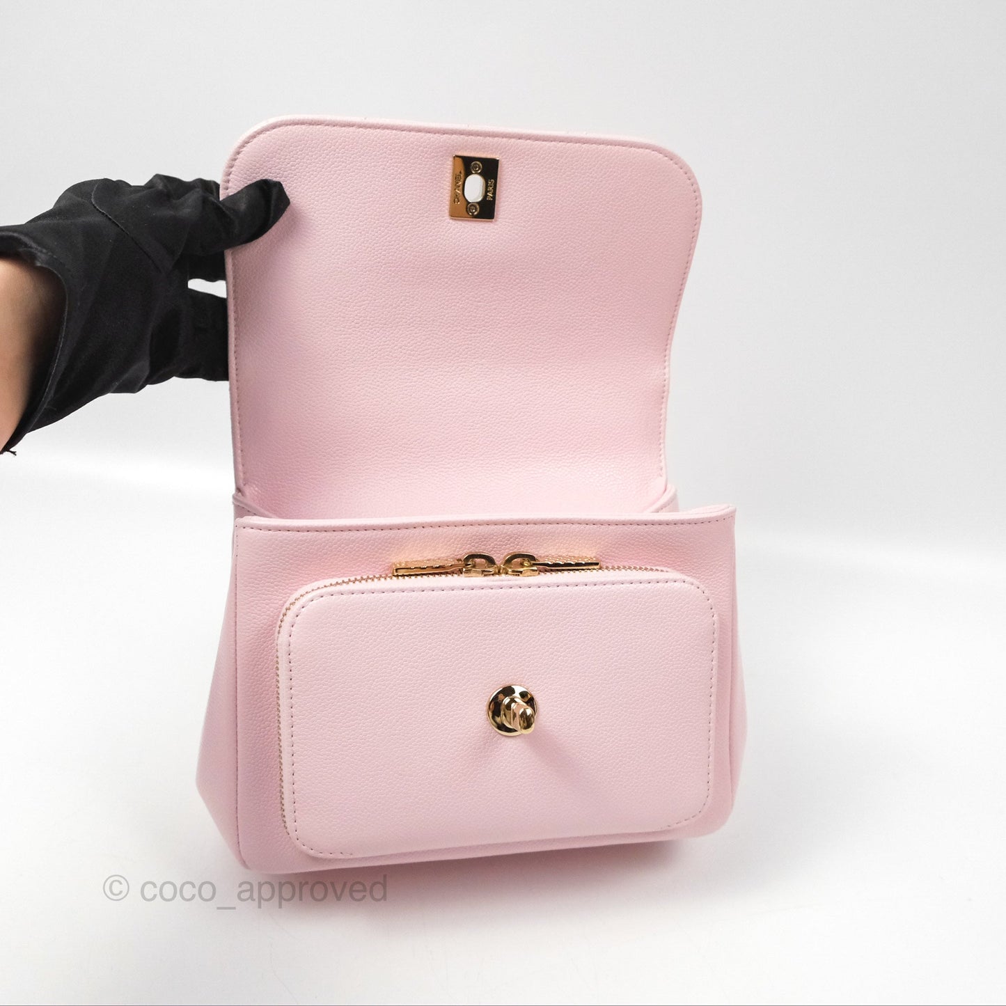 Chanel Quilted Small Business Affinity Flap Pink Caviar Gold Hardware