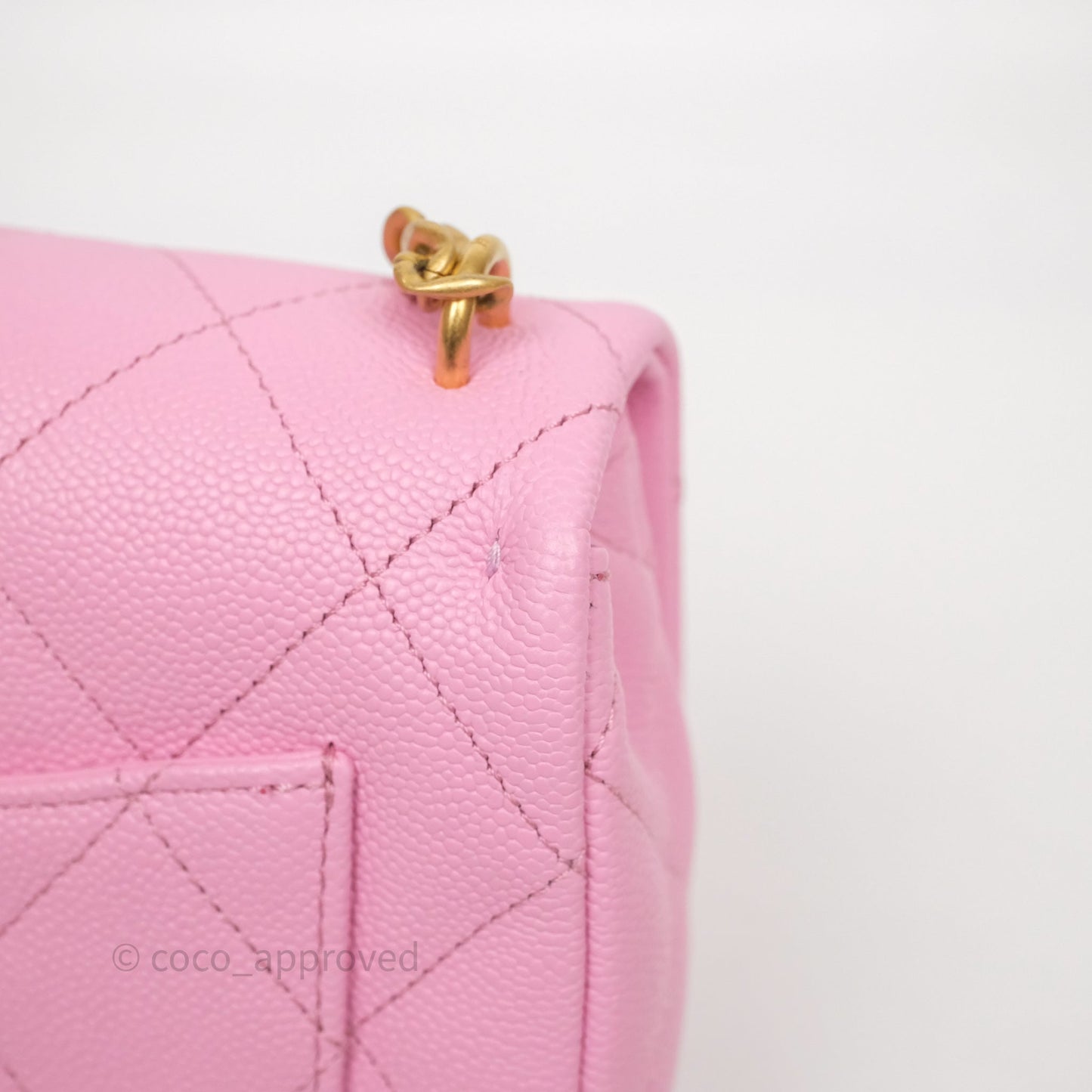 Chanel Heart Crush Mini Flap Bag Pink Caviar Aged Gold Hardware
